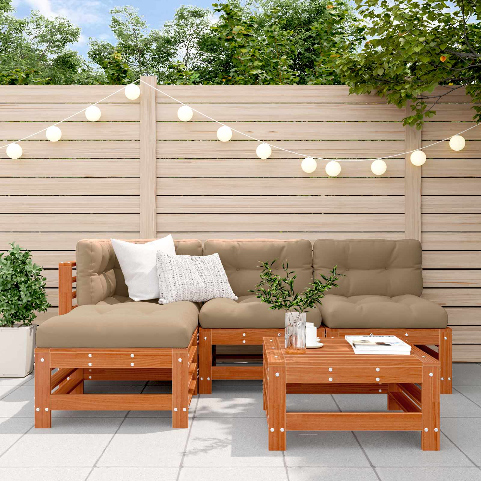 Set lounge namještaja za vrt 5 pcs Voštanosmeđa