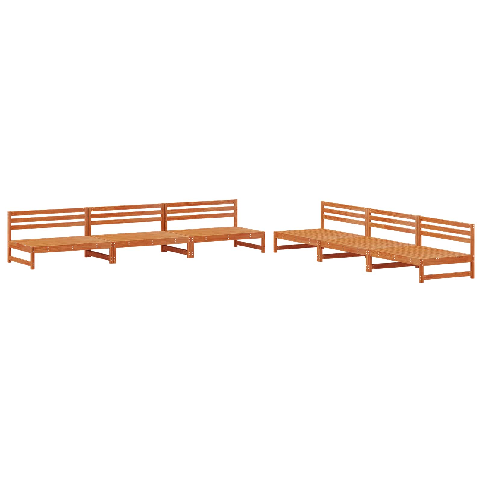 Set lounge namještaja za vrt 6 pcs Vosak Smeđa Masivna borovina