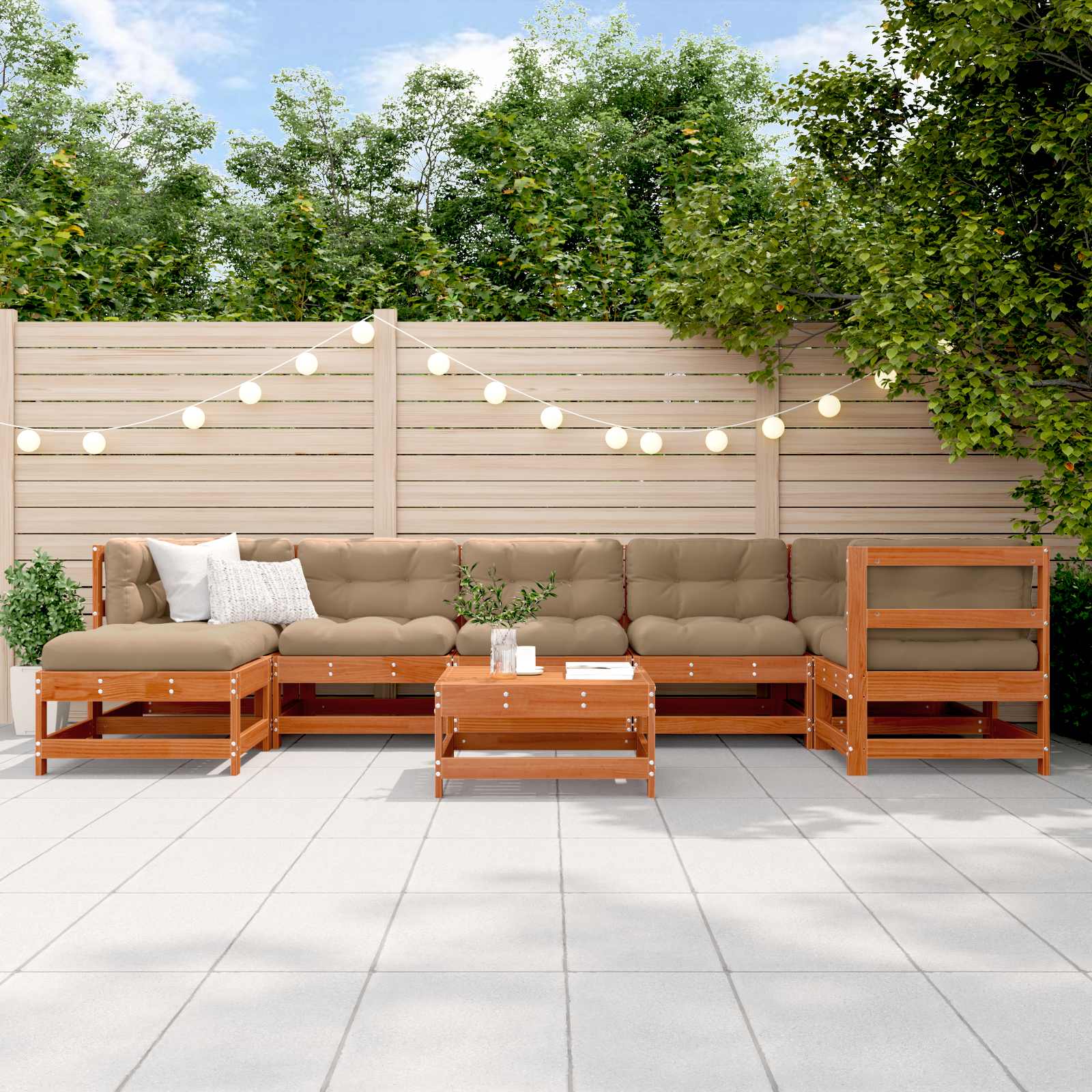 Set lounge namještaja za vrt 8 pcs Voštanosmeđa