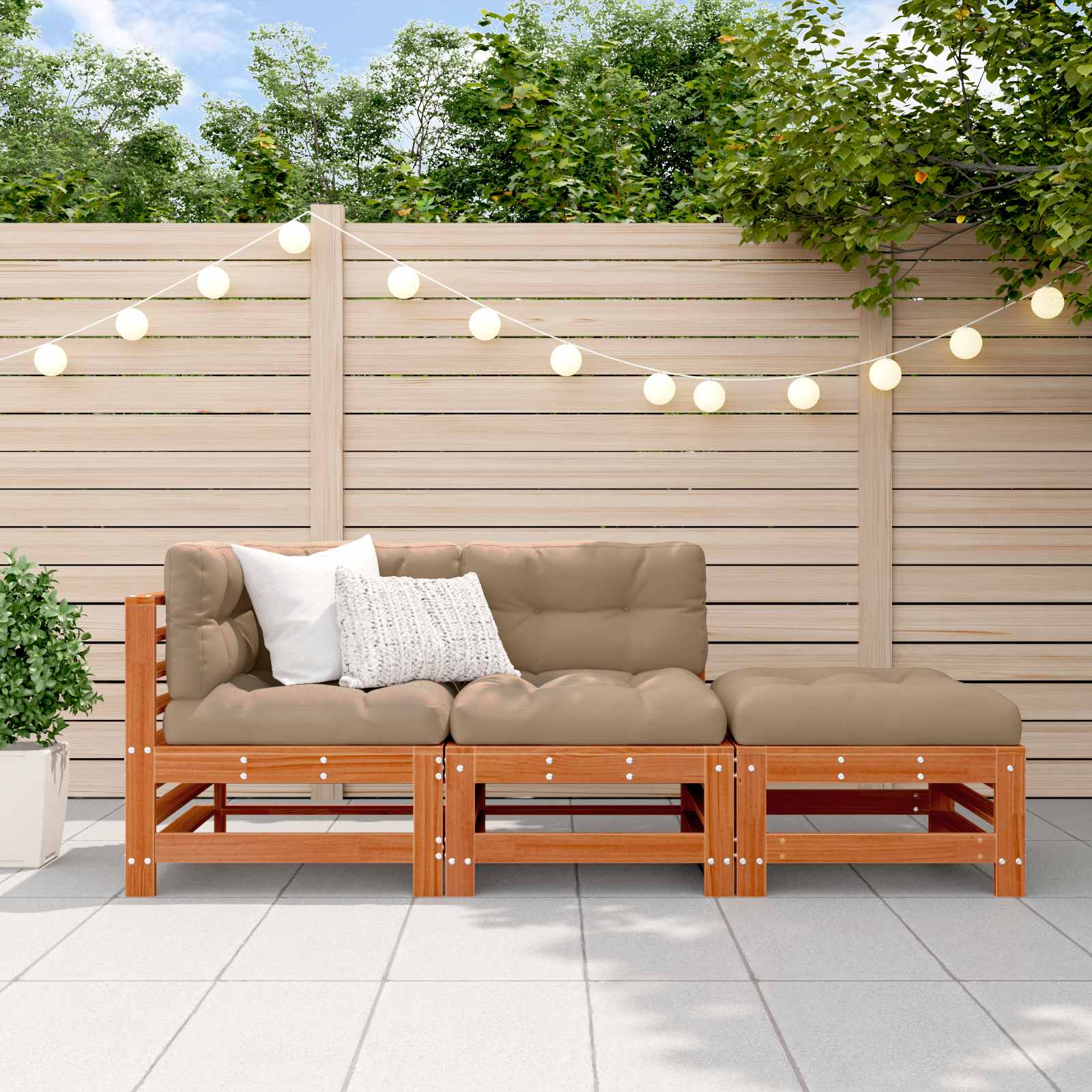 Set lounge namještaja za vrt 3 pcs Voštanosmeđa