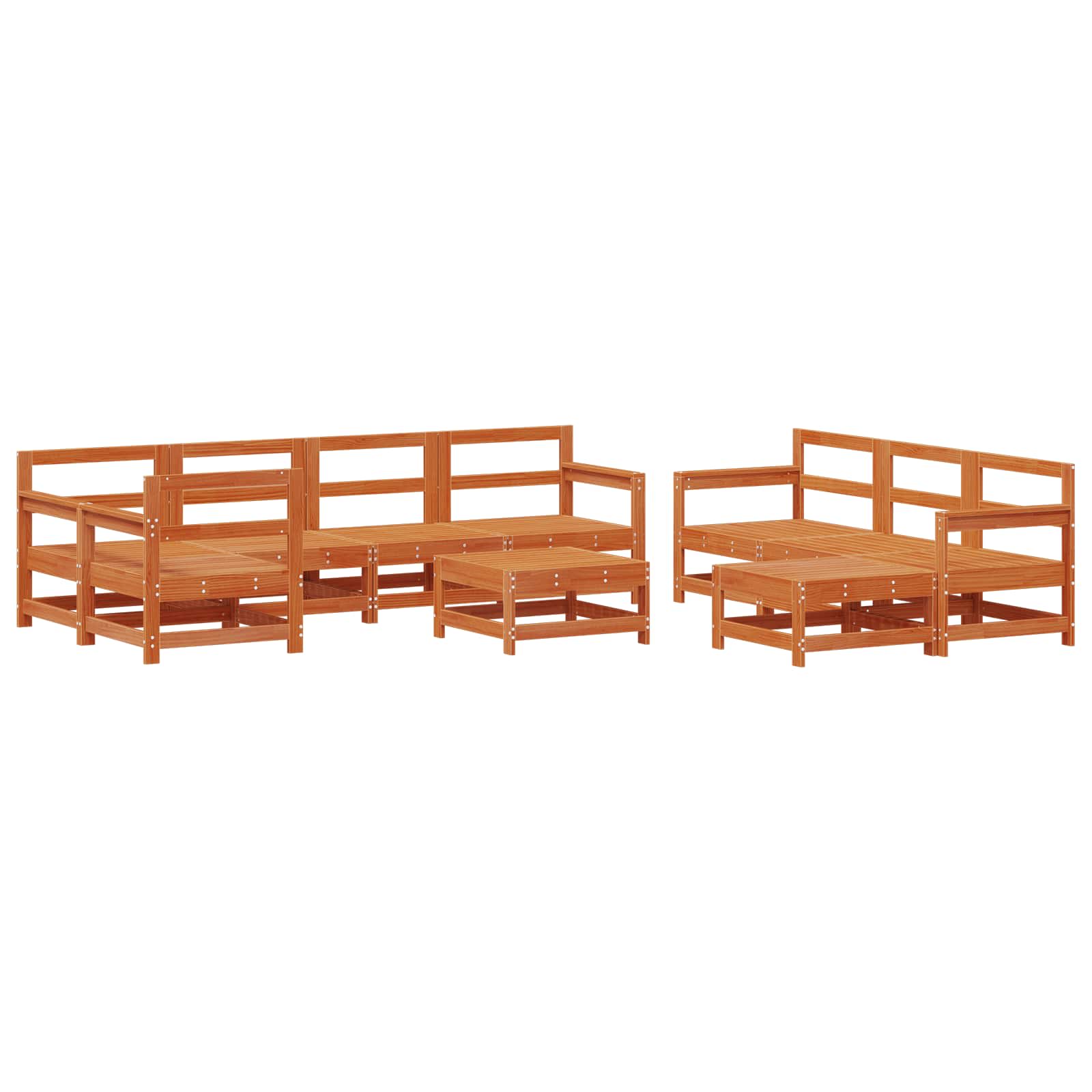 Set lounge namještaja za vrt 10 pcs Voštanosmeđa