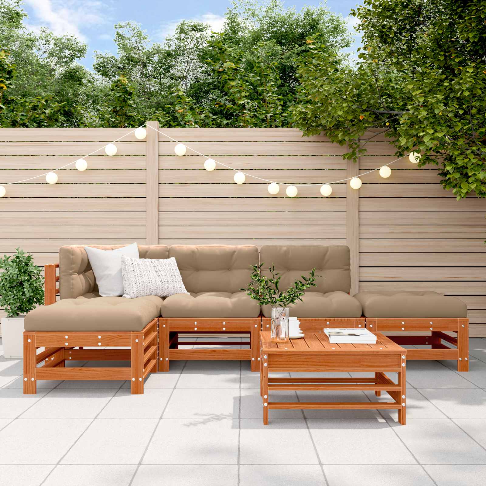 Set lounge namještaja za vrt 5 pcs Voštanosmeđa
