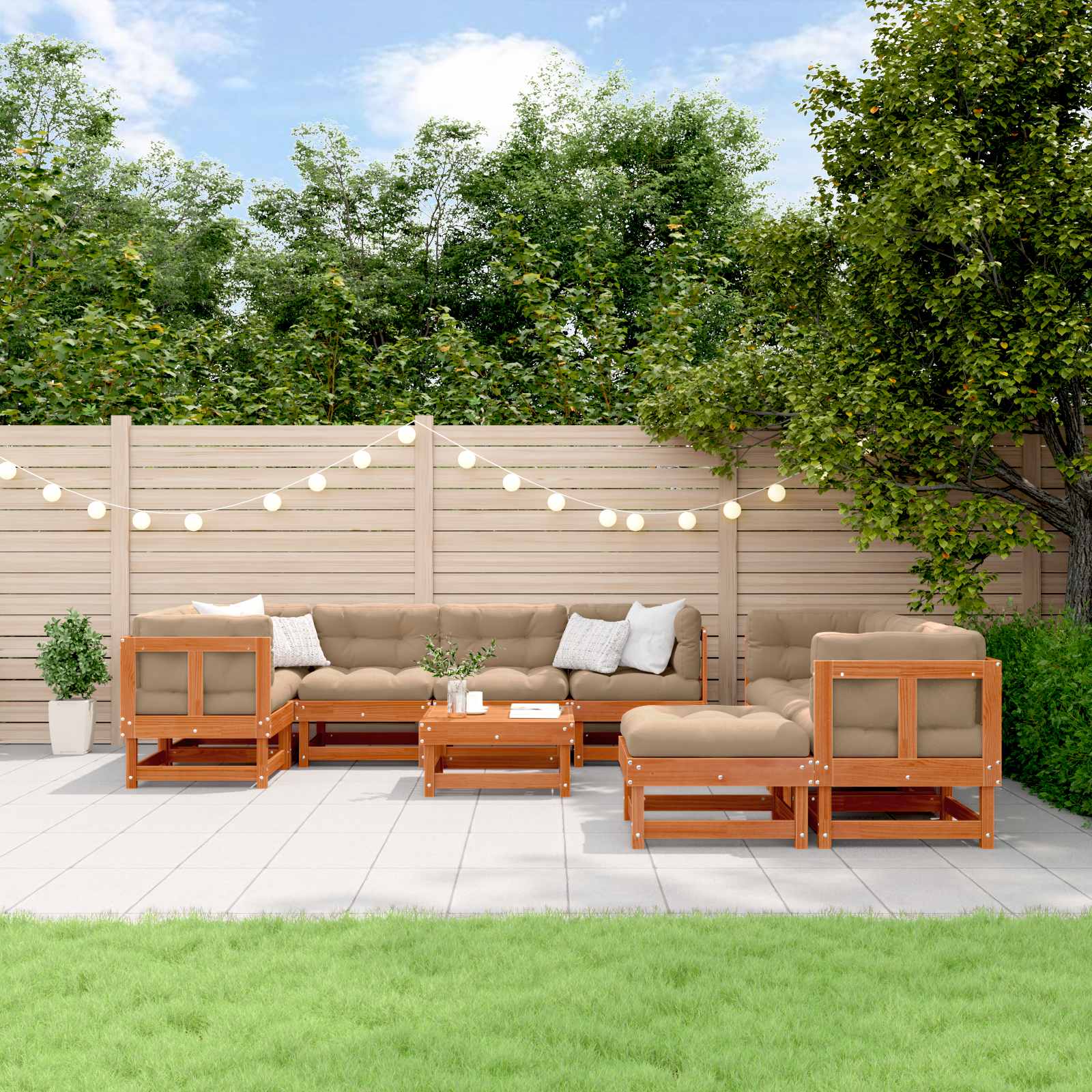 Set lounge namještaja za vrt 33 pcs Voštanosmeđa
