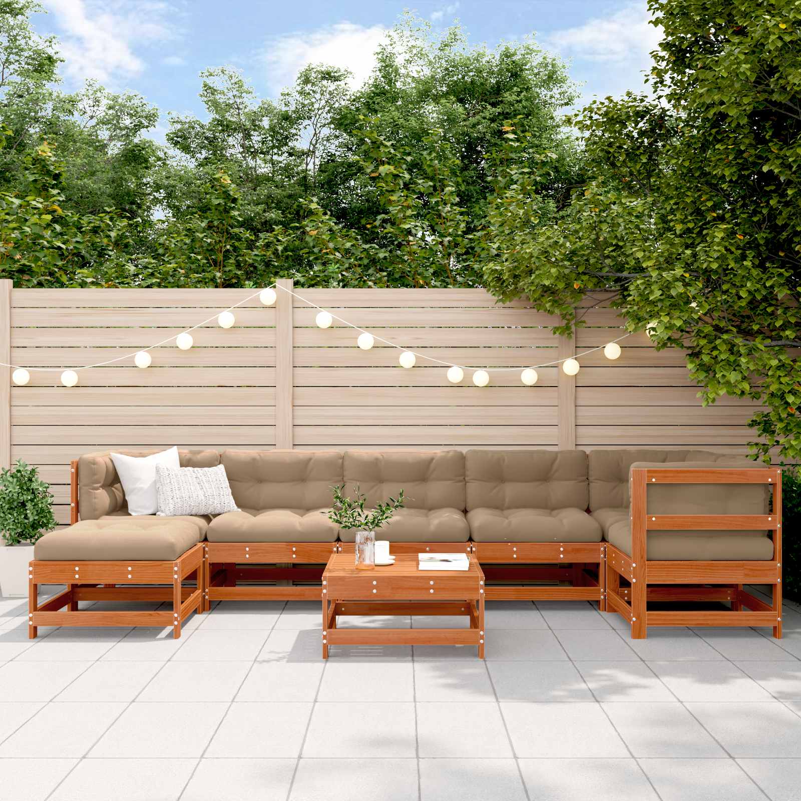 Set lounge namještaja za vrt 8 pcs Voštanosmeđa