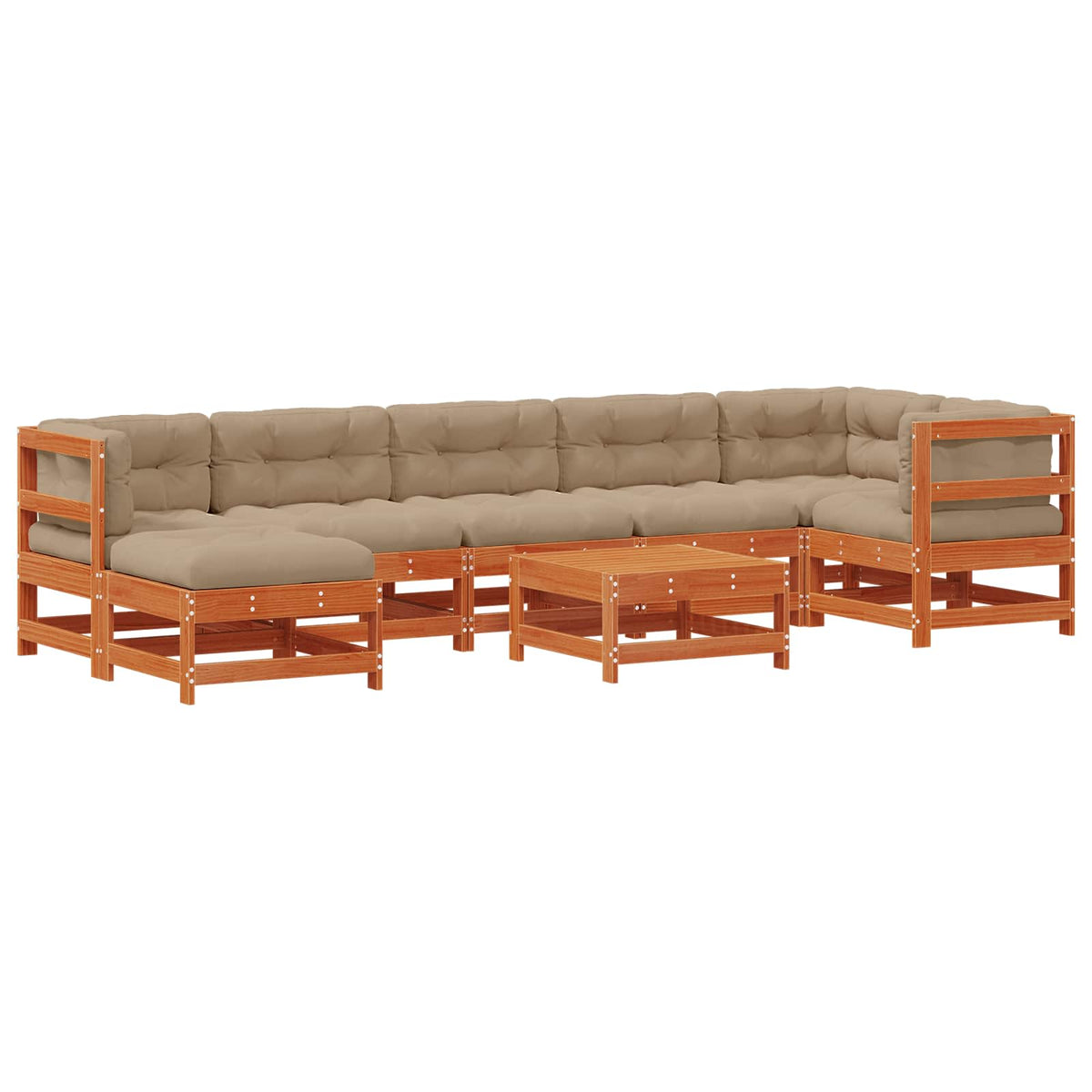 Set lounge namještaja za vrt 8 pcs Voštanosmeđa
