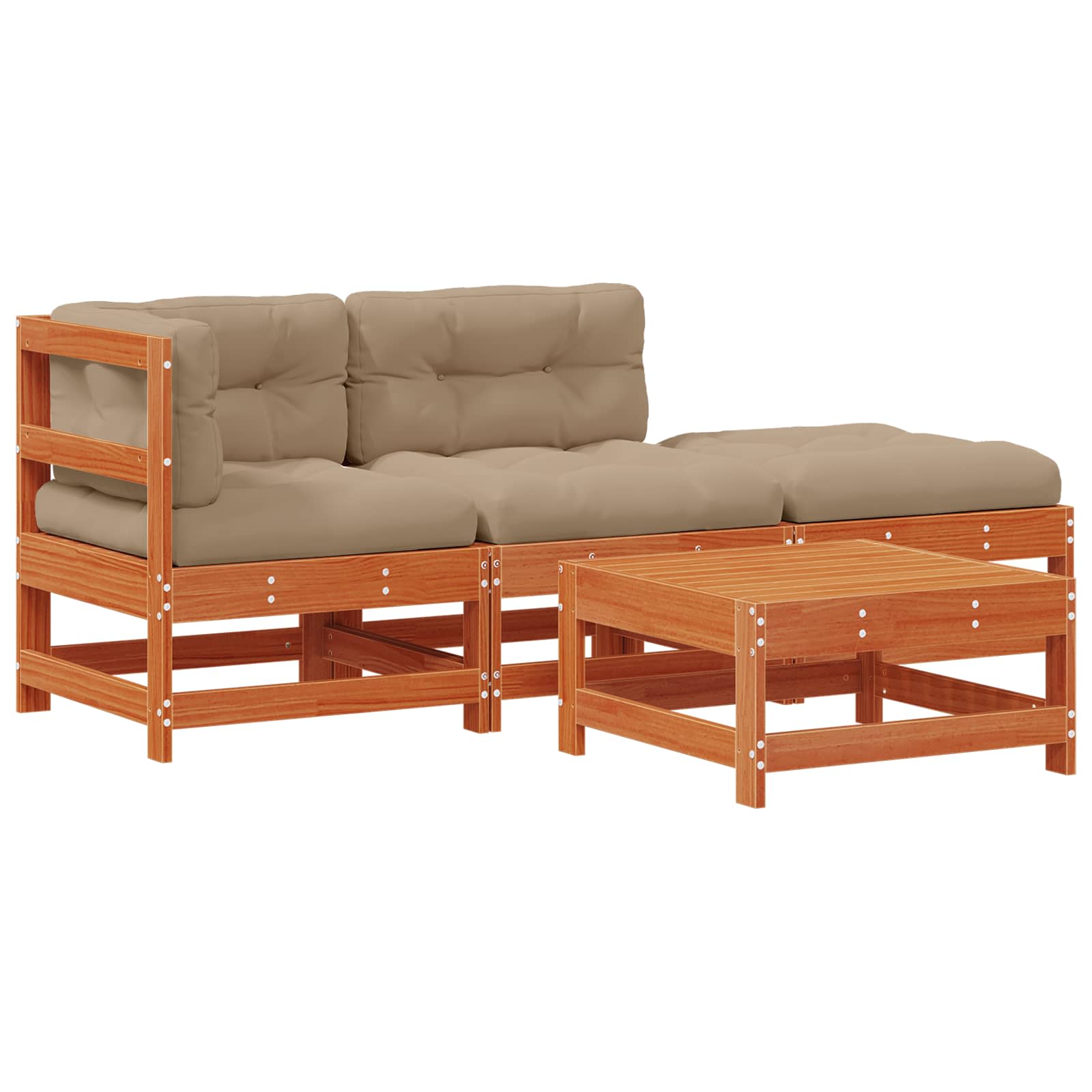 Set lounge namještaja za vrt 4 pcs Voštanosmeđa