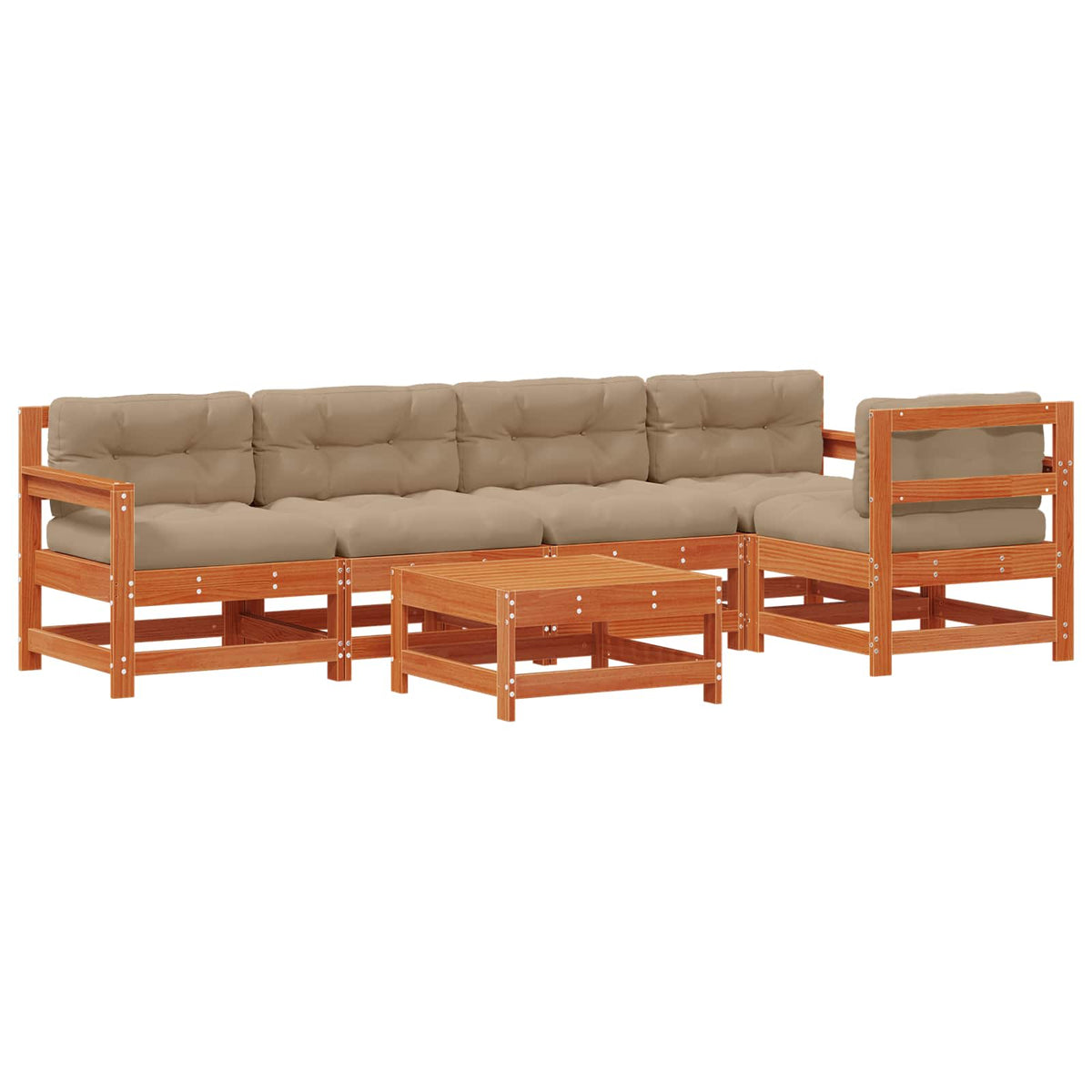 Set lounge namještaja za vrt 6 pcs Voštanosmeđa