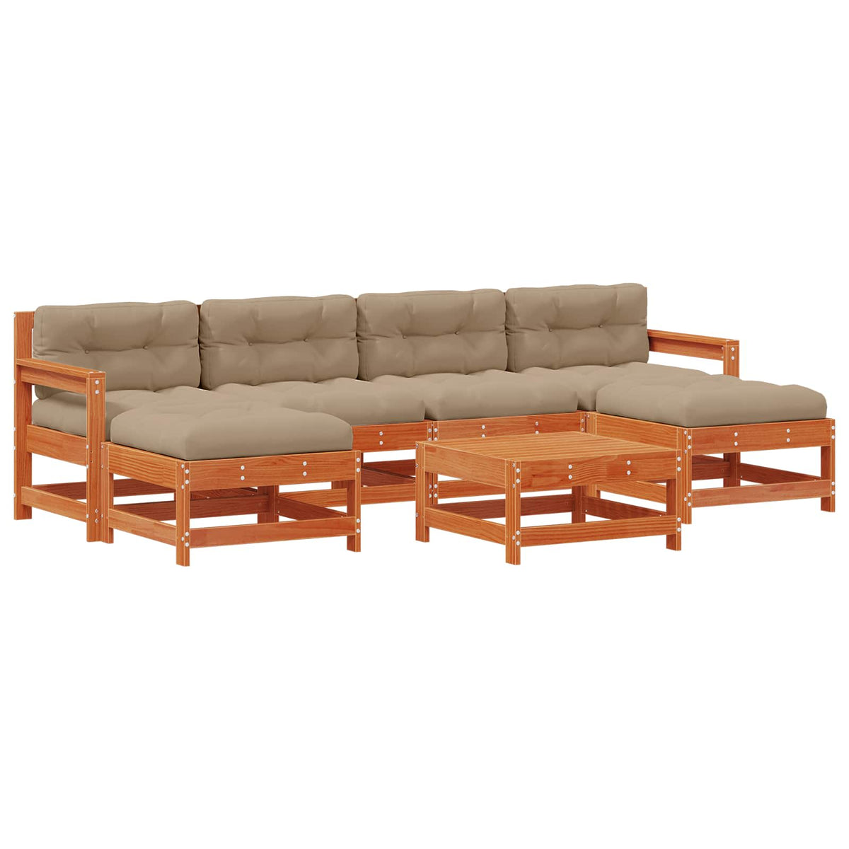 Set lounge namještaja za vrt 7 pcs Bakarno smeđa bor