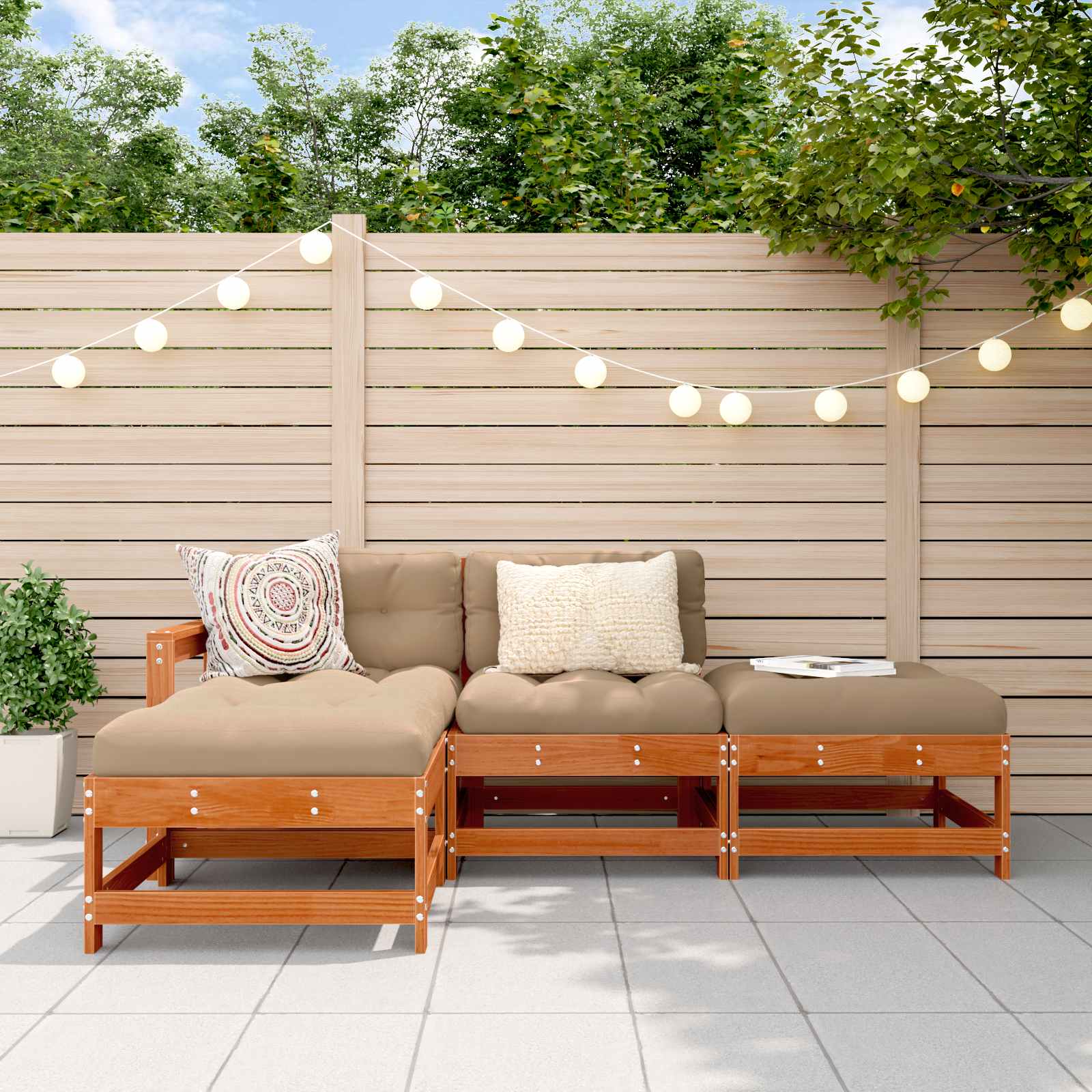 Set lounge namještaja za vrt 4 pcs Voštanosmeđa