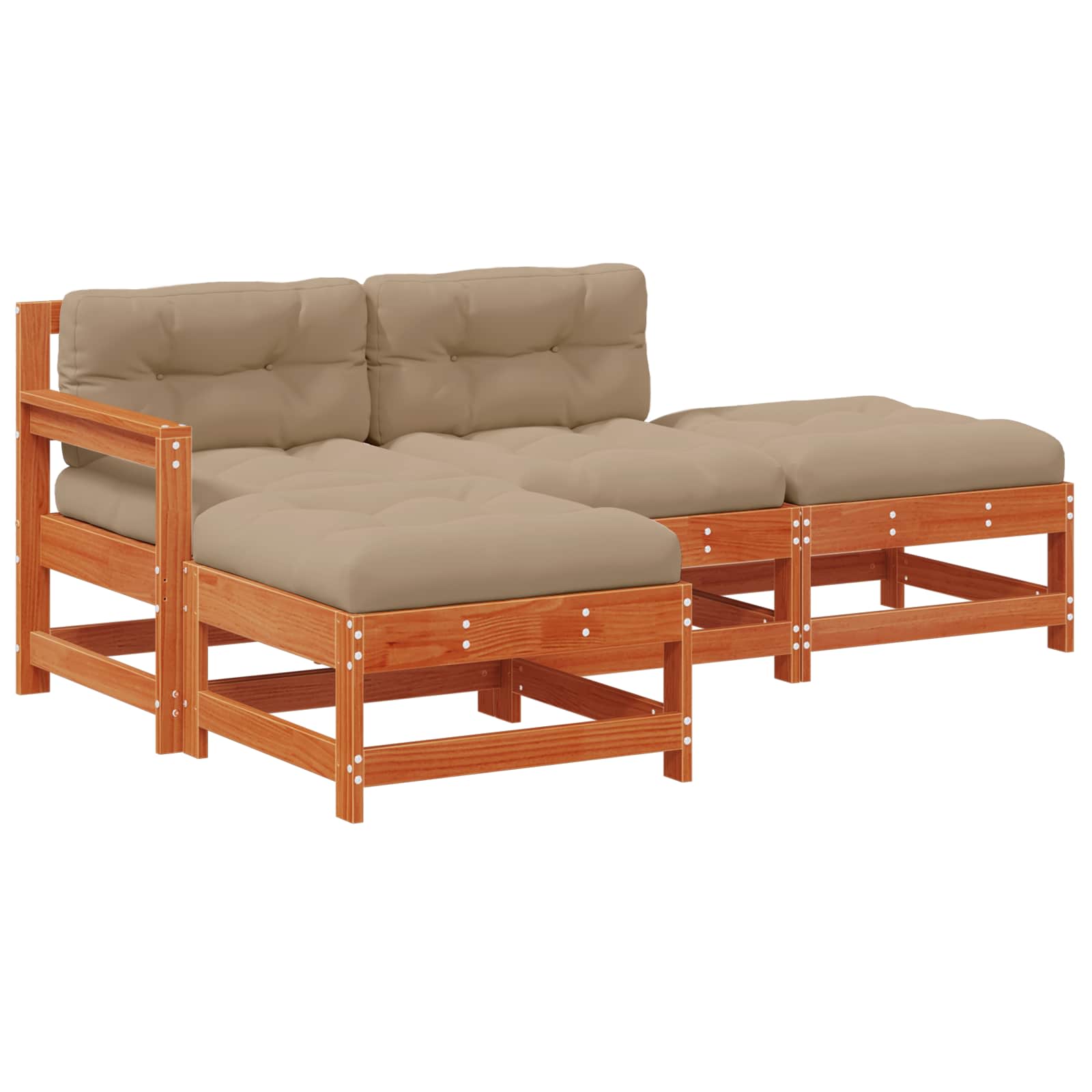 Set lounge namještaja za vrt 4 pcs Voštanosmeđa