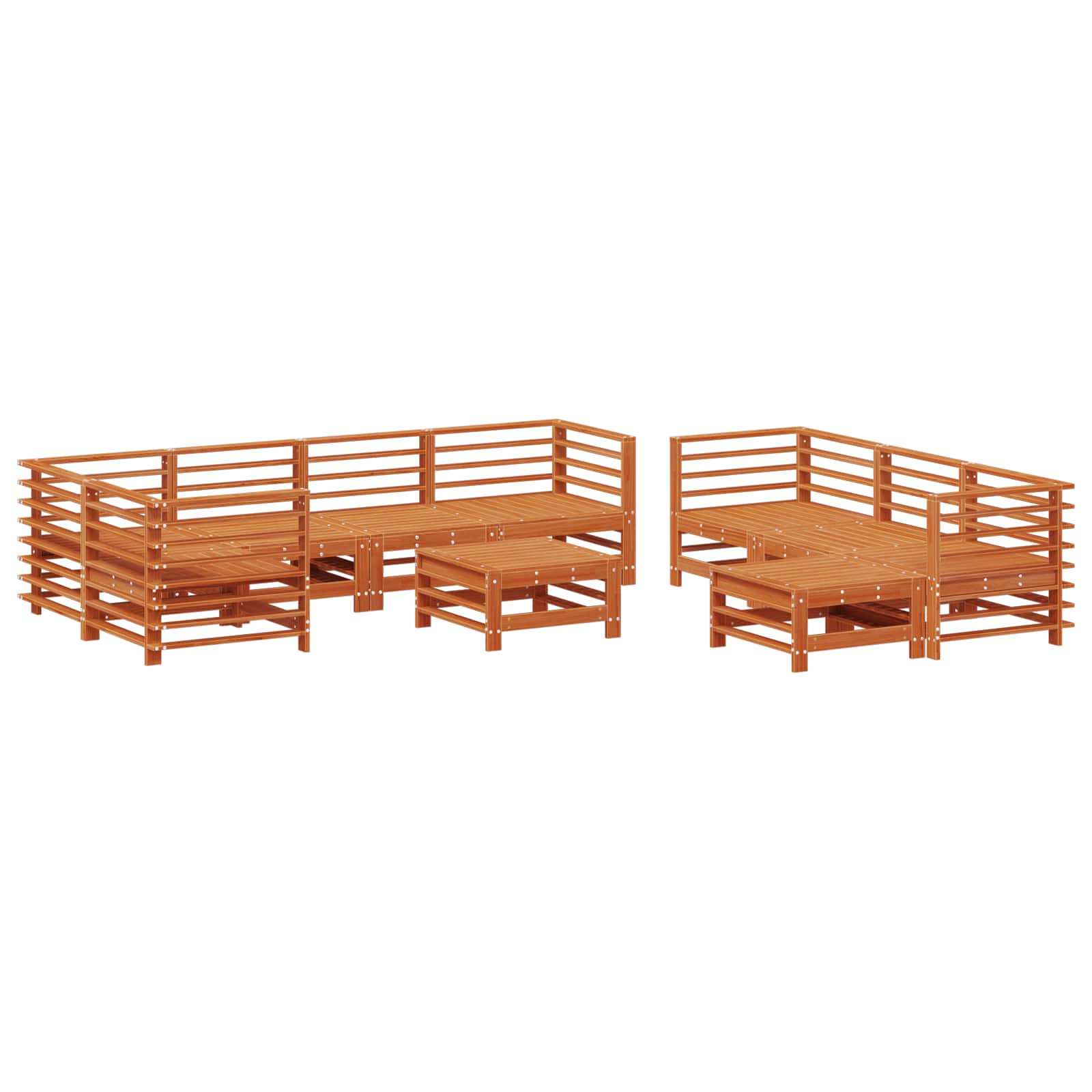 Set lounge namještaja za vrt 10 pcs Voštanosmeđa