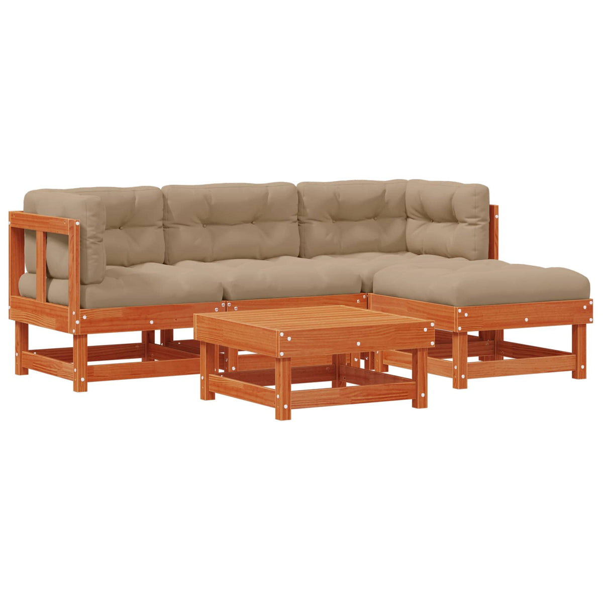 Set lounge namještaja za vrt 15 pcs Voštanosmeđa