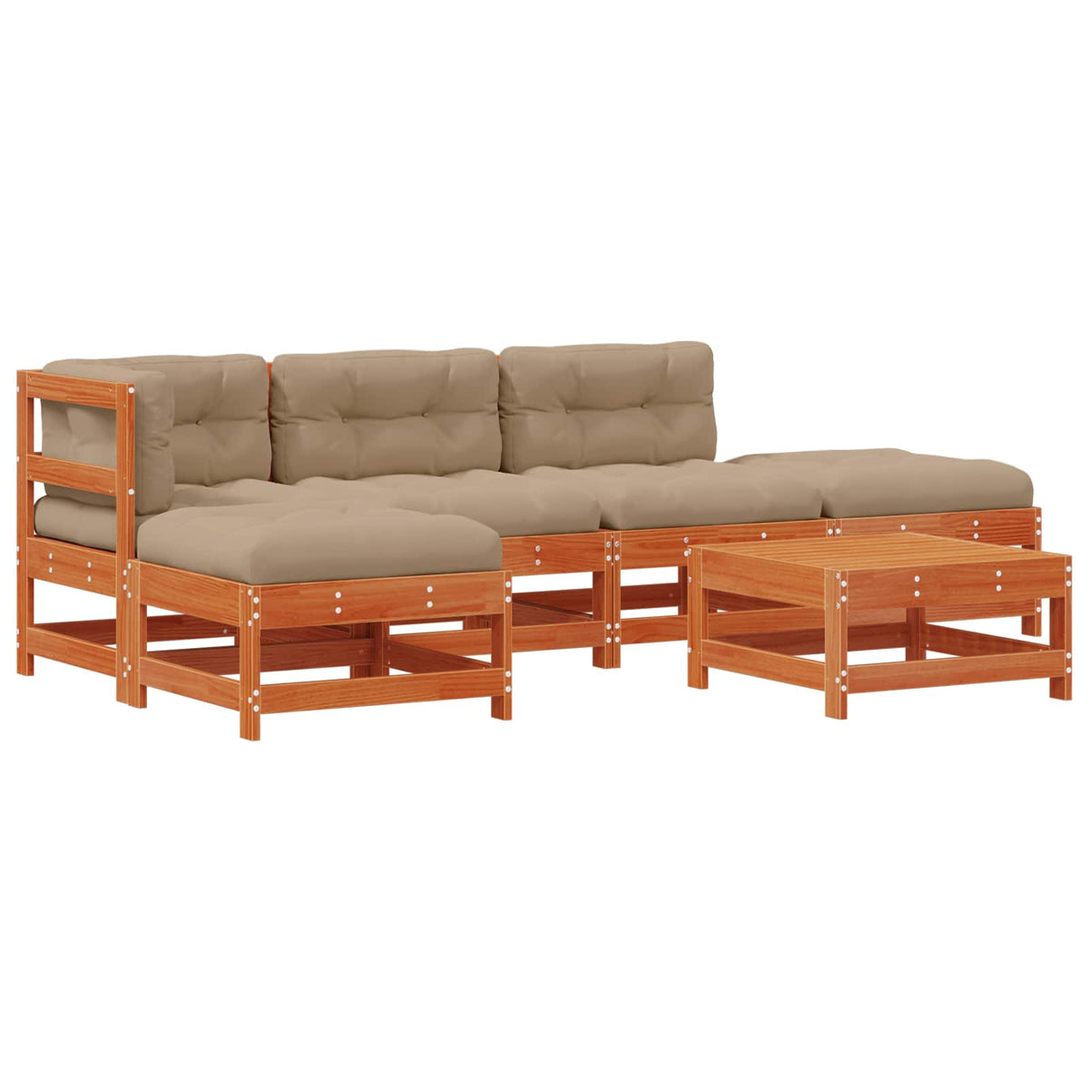 Set lounge namještaja za vrt 5 pcs Bakarno smeđa bor