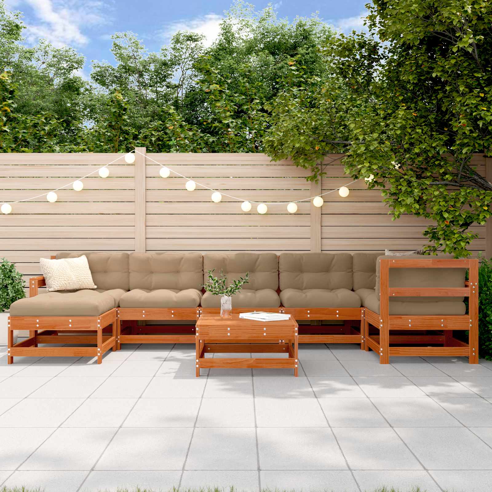 Set lounge namještaja za vrt 8 pcs Bakarno smeđa bor