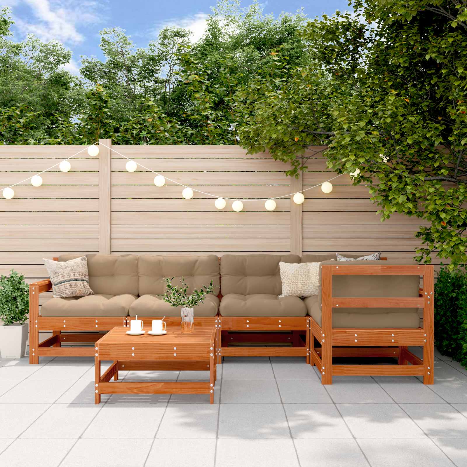 Set lounge namještaja za vrt 6 pcs Voštanosmeđa