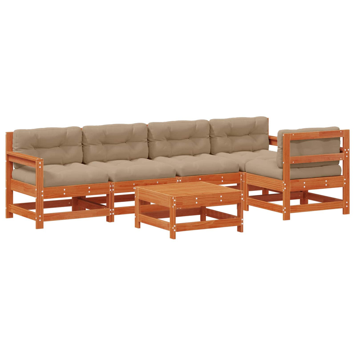 Set lounge namještaja za vrt 6 pcs Voštanosmeđa