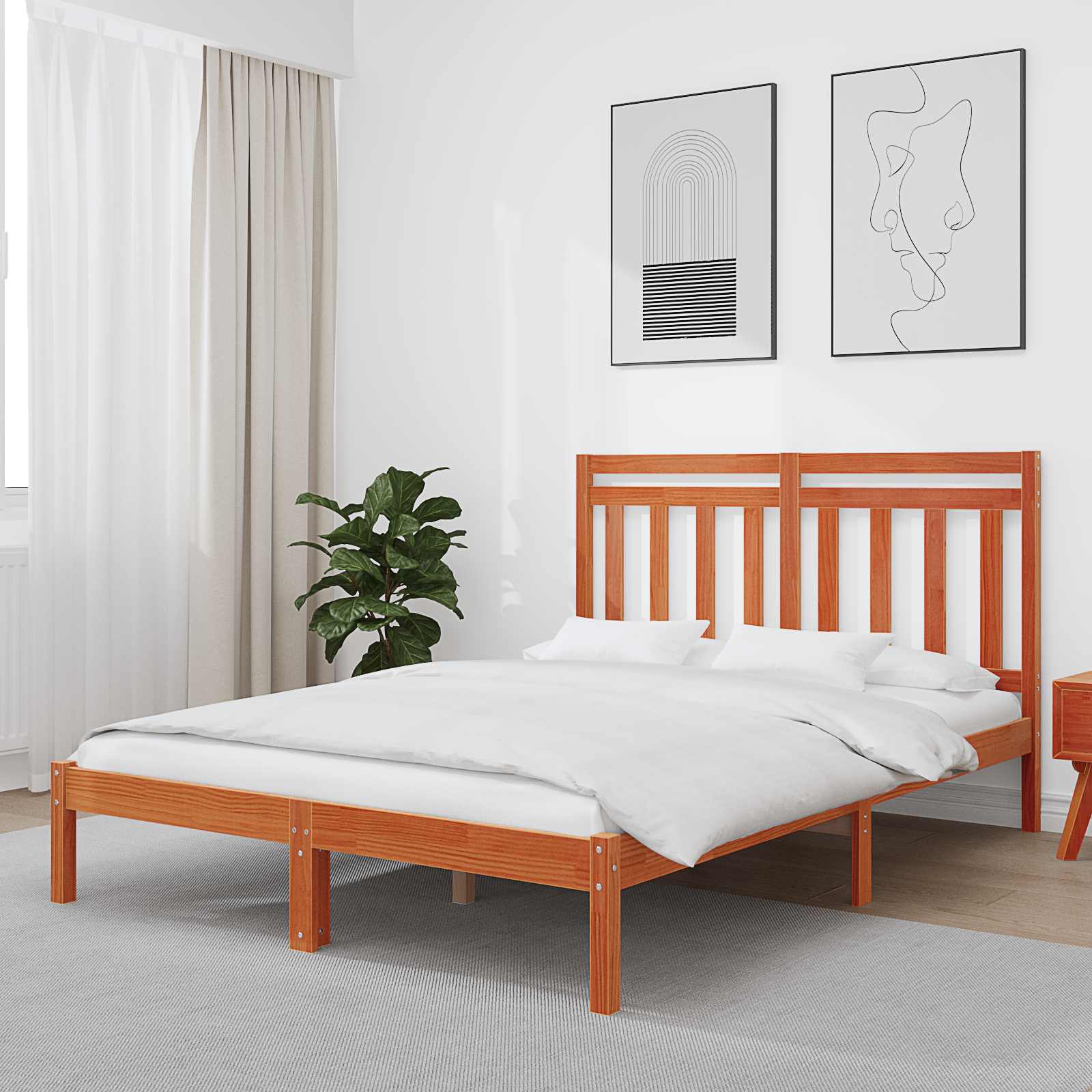Krevetna konstrukcija Vosak smeđa 205,5 x 155,5 x 100 cm