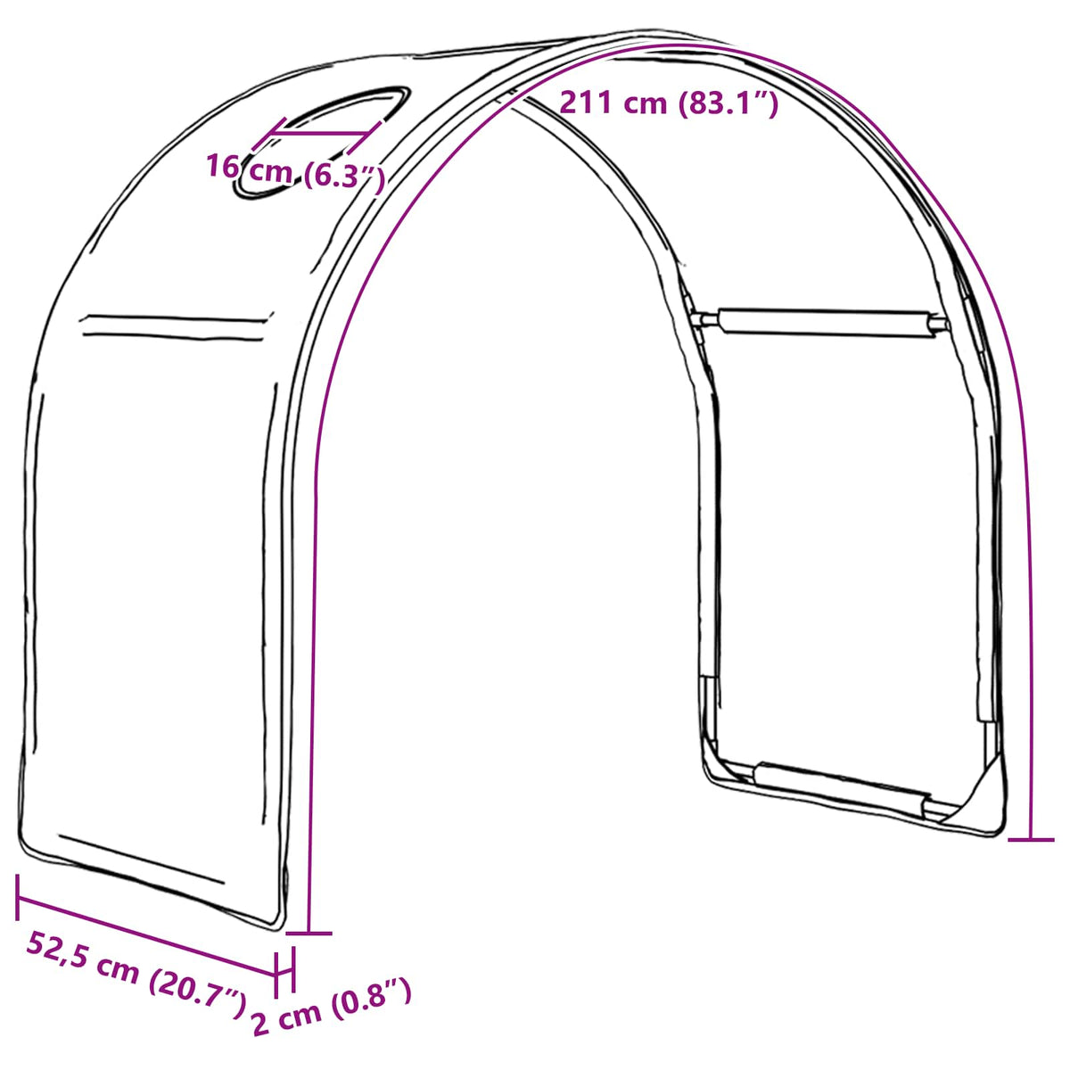 Tunis za krevet 2 pcs Crna 211 x 52,5 x 2 cm Poliester
