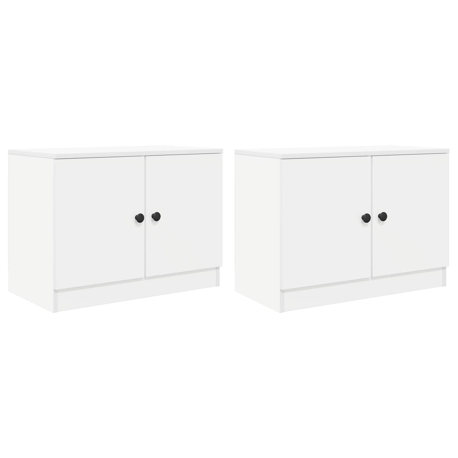 Ormarić za krevet s pohranom 2 pcs Bijela 66 x 35 x 48 cm