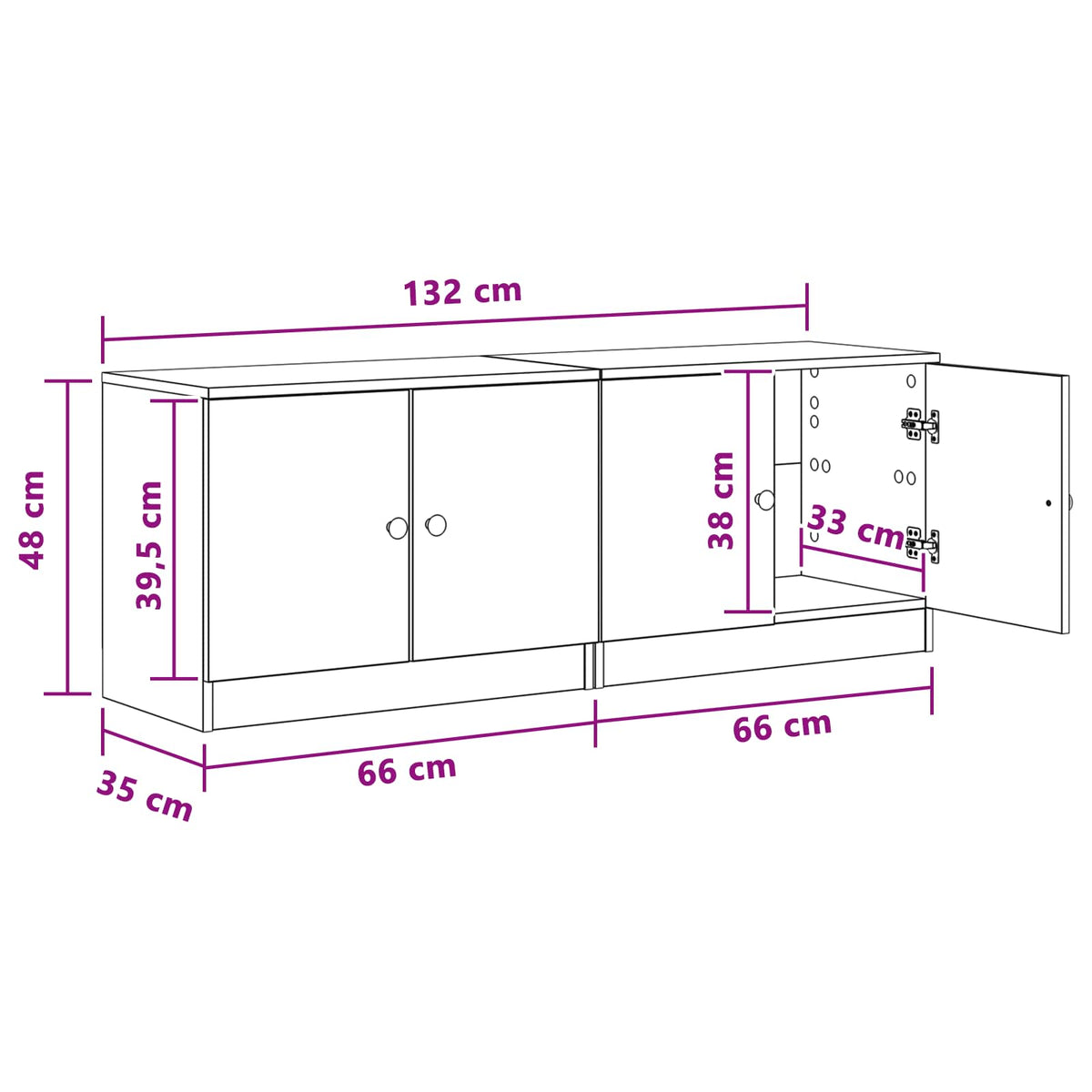 Ormarić za krevet s pohranom 2 pcs Bijela 66 x 35 x 48 cm
