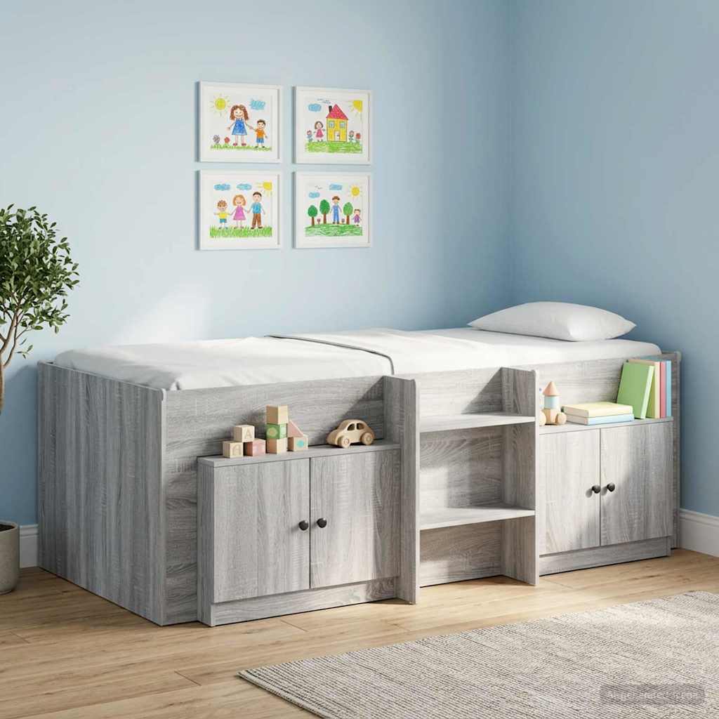 Ormarić za krevet s pohranom 2 pcs Siva Sonoma 66 x 35 x 48 cm