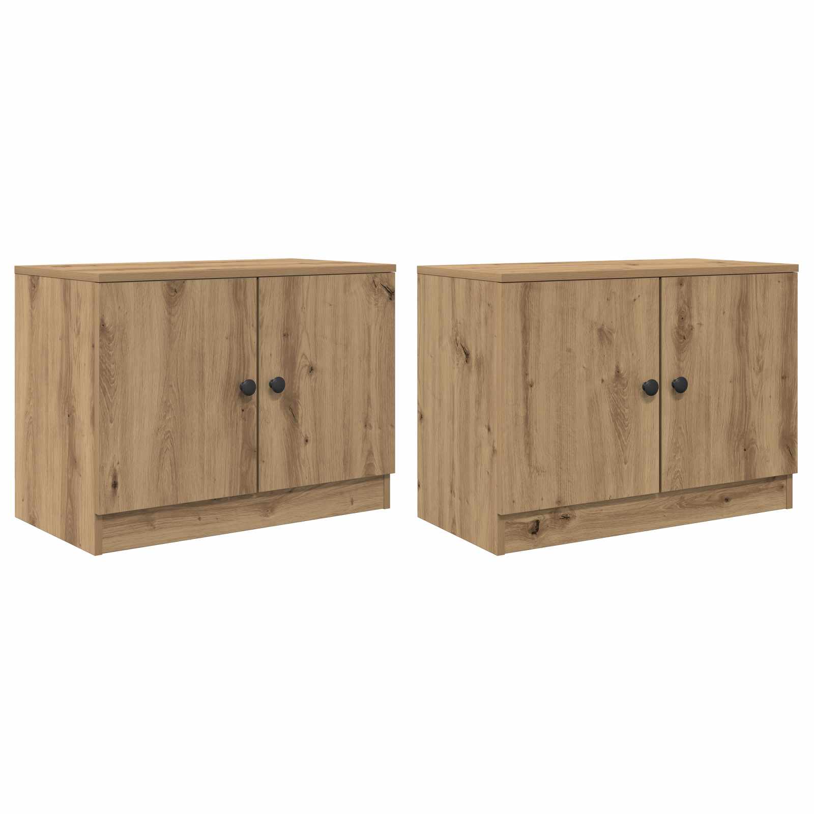 Ormarić za krevet s vratima 2 pcs Hrast artisan 66 x 35 x 48 cm