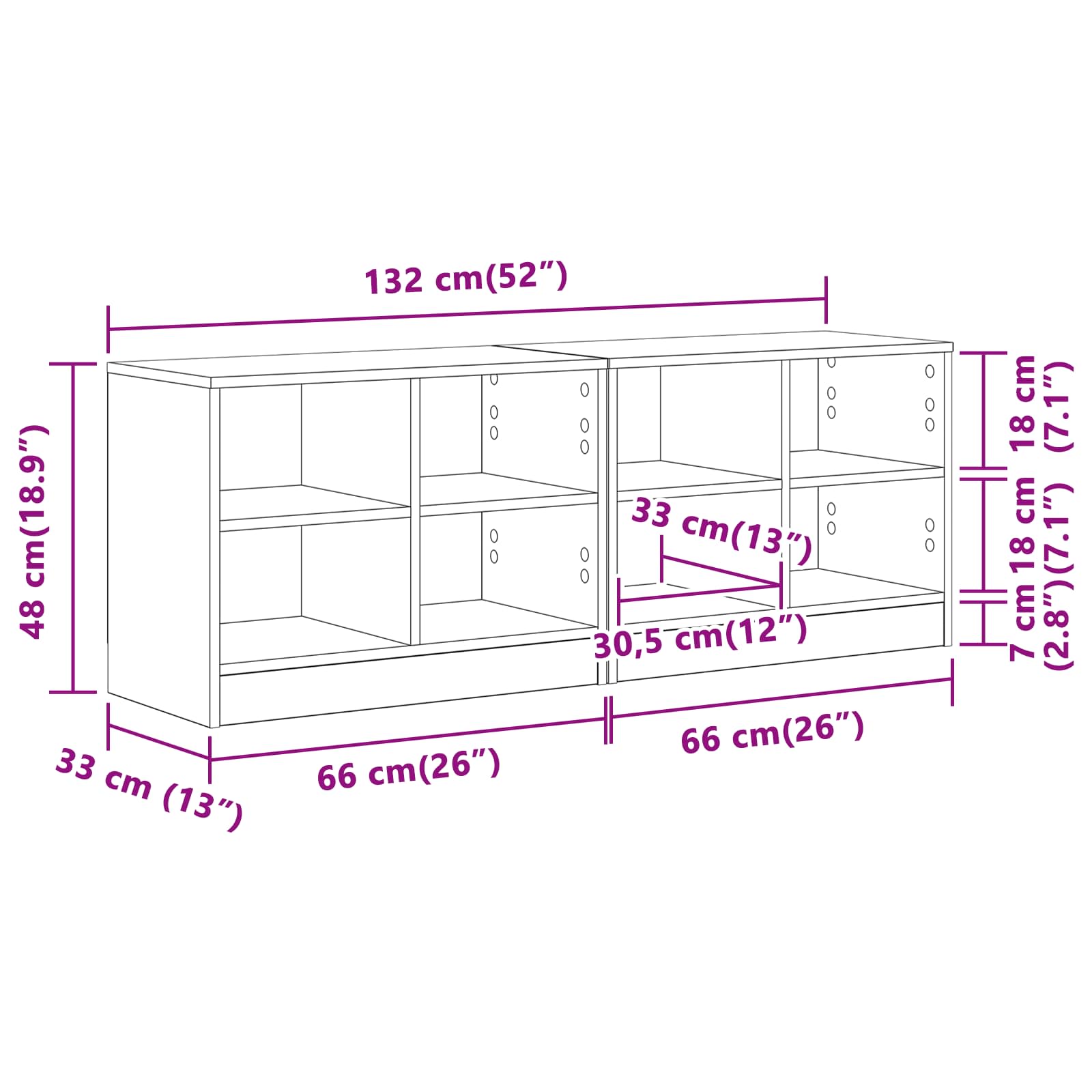 Ormarić za krevet s policom 2 pcs Bijela 66 x 33 x 48 cm