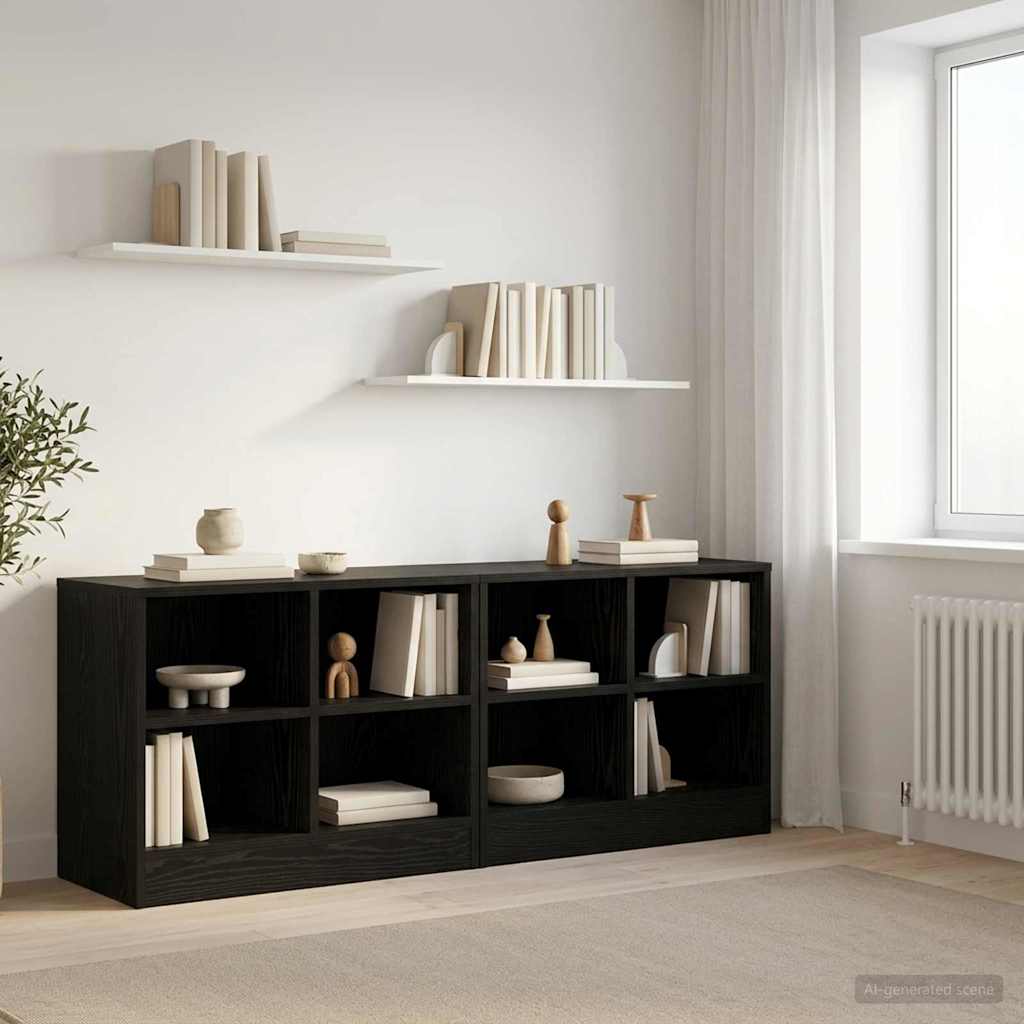 Ormarić za krevet s policom 2 pcs Crni hrast 66 x 33 x 48 cm