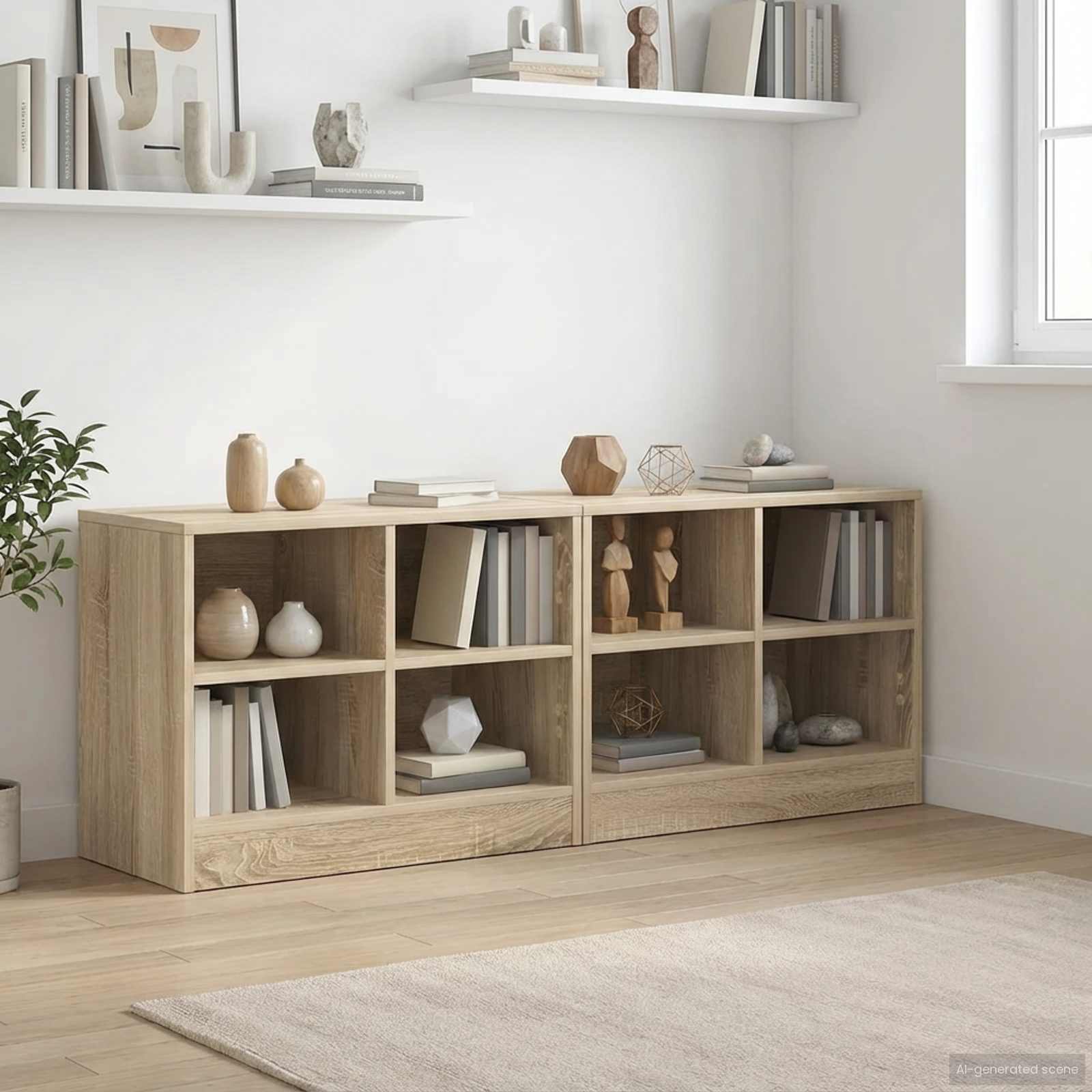 Ormarić za krevet s policom 2 pcs Hrast sonoma 66 x 33 x 48 cm