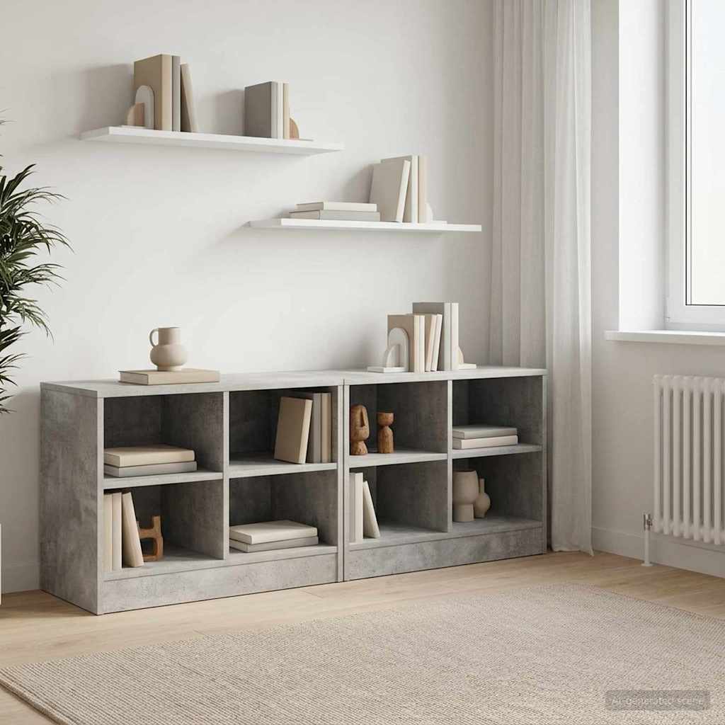 Ormarić za krevet s policom 2 pcs Betonska siva 66 x 33 x 48 cm