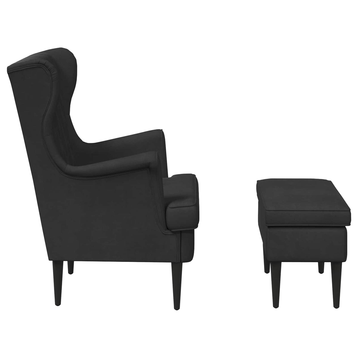 Fotelja s footstoolom 2 kom. Crna Baršun