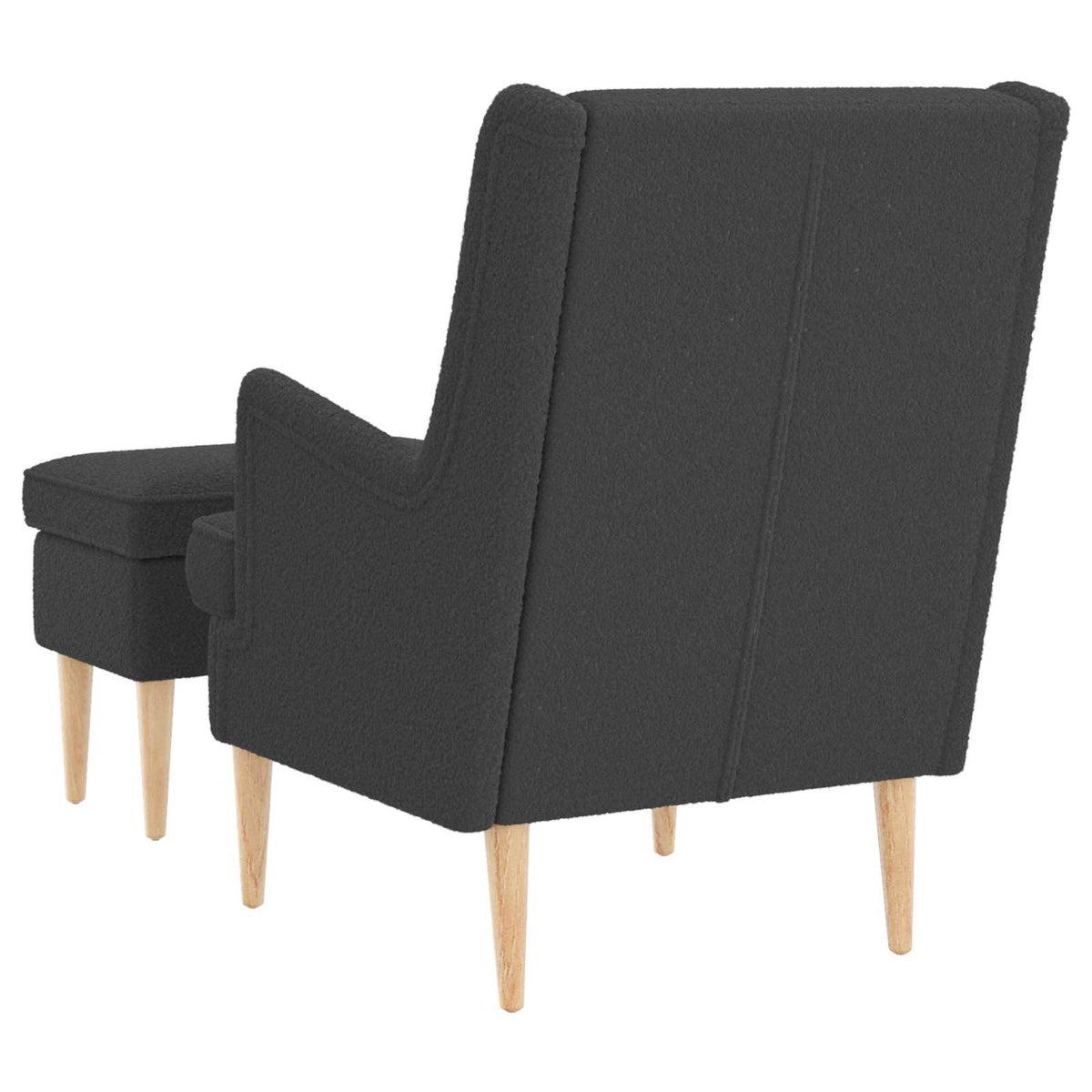 Fotelja s footstoolom 2 kom. Tamnosiva Bouclé 79 x 79 x 87,5 cm