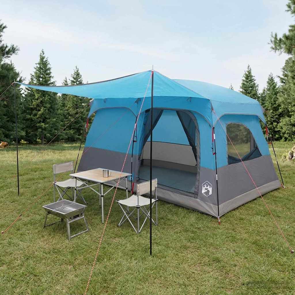 Obiteljski šator s krovom Plava 320 x 210 x 180 cm Poliester
