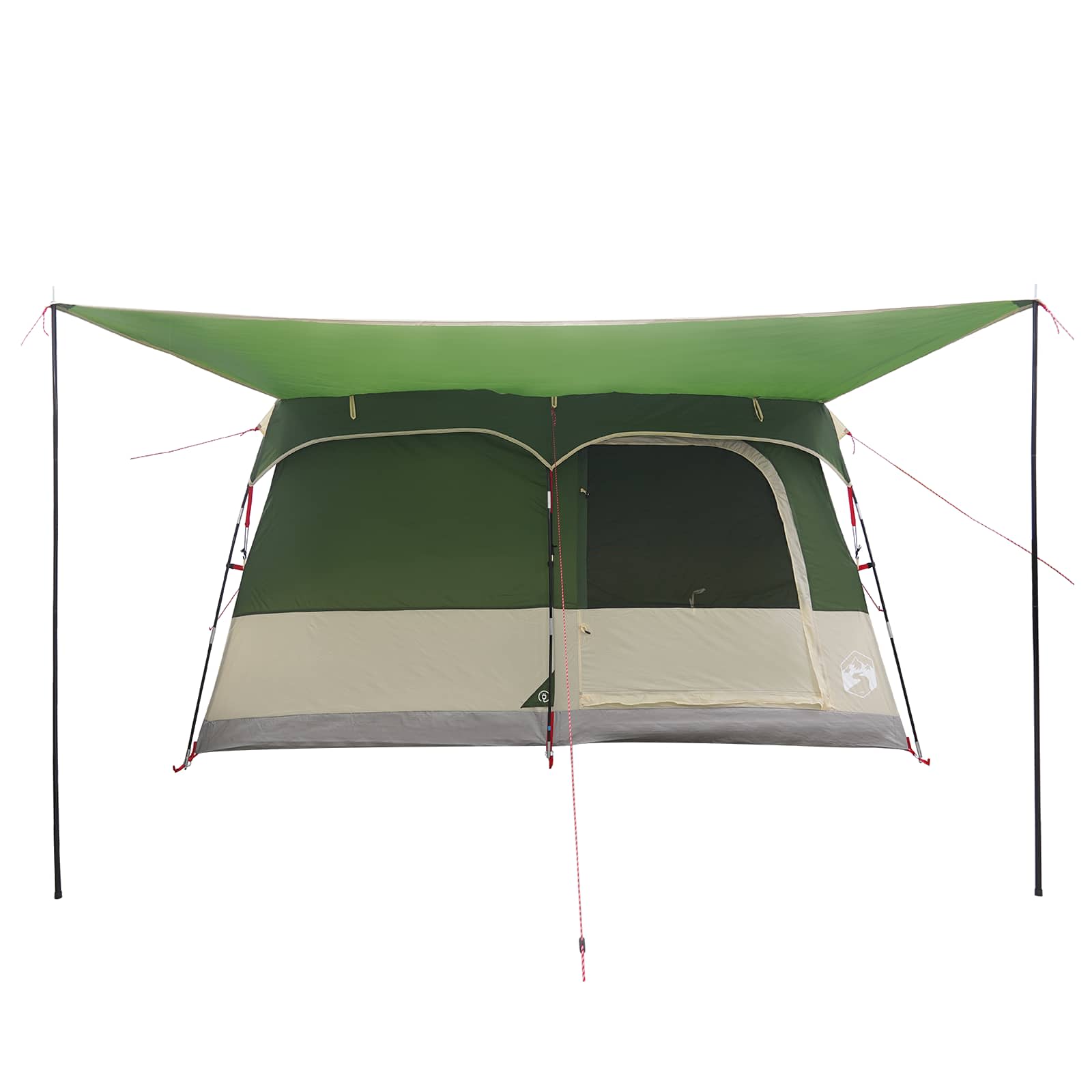 Obiteljski šator s krovom Zelena 380 x 260 x 190 cm Poliester