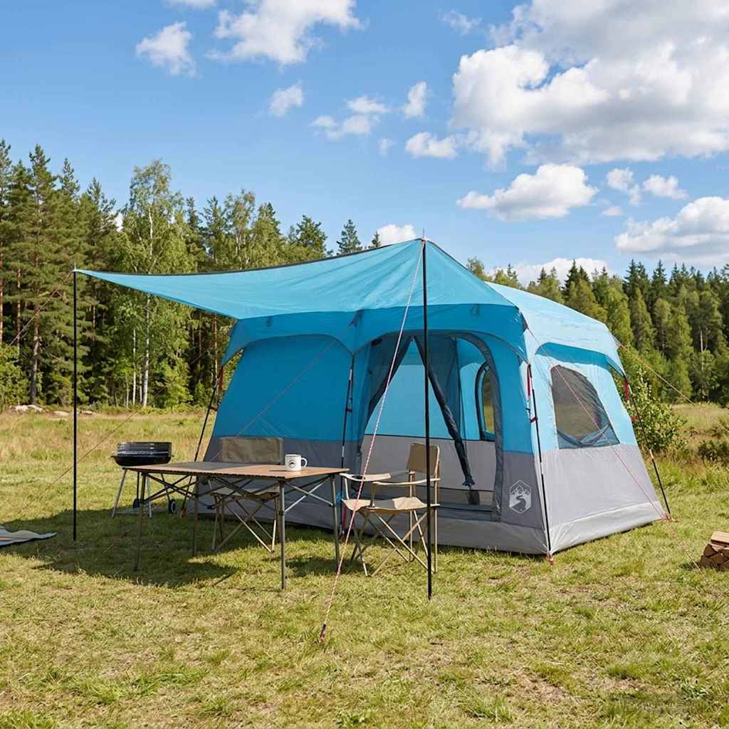 Obiteljski šator s krovom Plava 380 x 260 x 190 cm Poliester