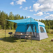 Obiteljski šator s krovom Plava 380 x 260 x 190 cm Poliester