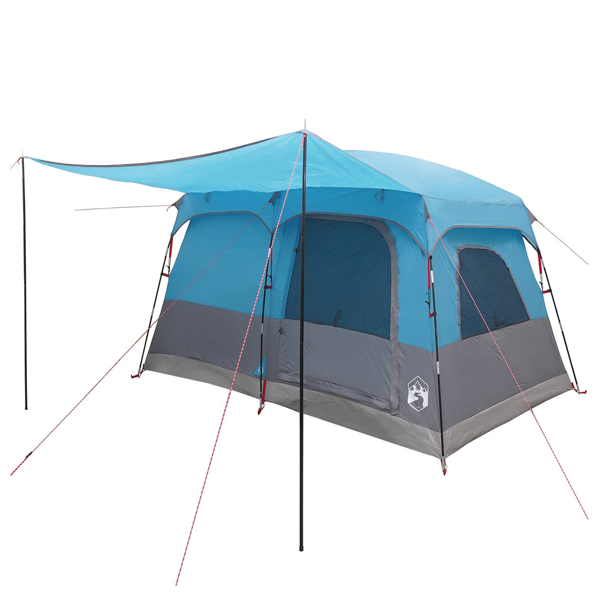 Obiteljski šator s krovom Plava 380 x 260 x 190 cm Poliester