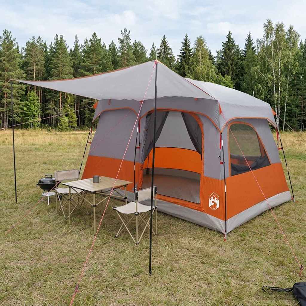 Obiteljski šator Siva i narančasta 380 x 260 x 190 cm Poliester