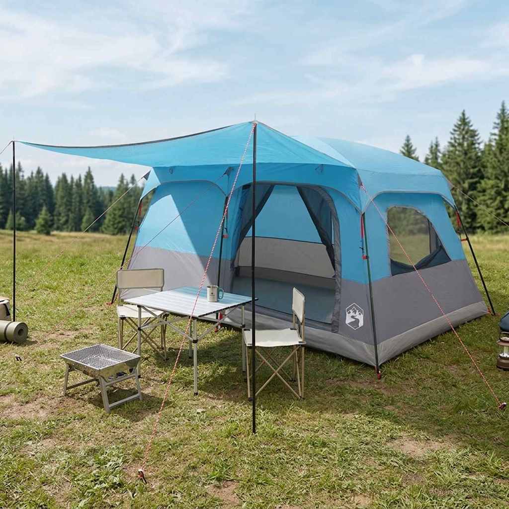 Obiteljski šator Plava 420 x 305 x 200 cm Poliester i čelik