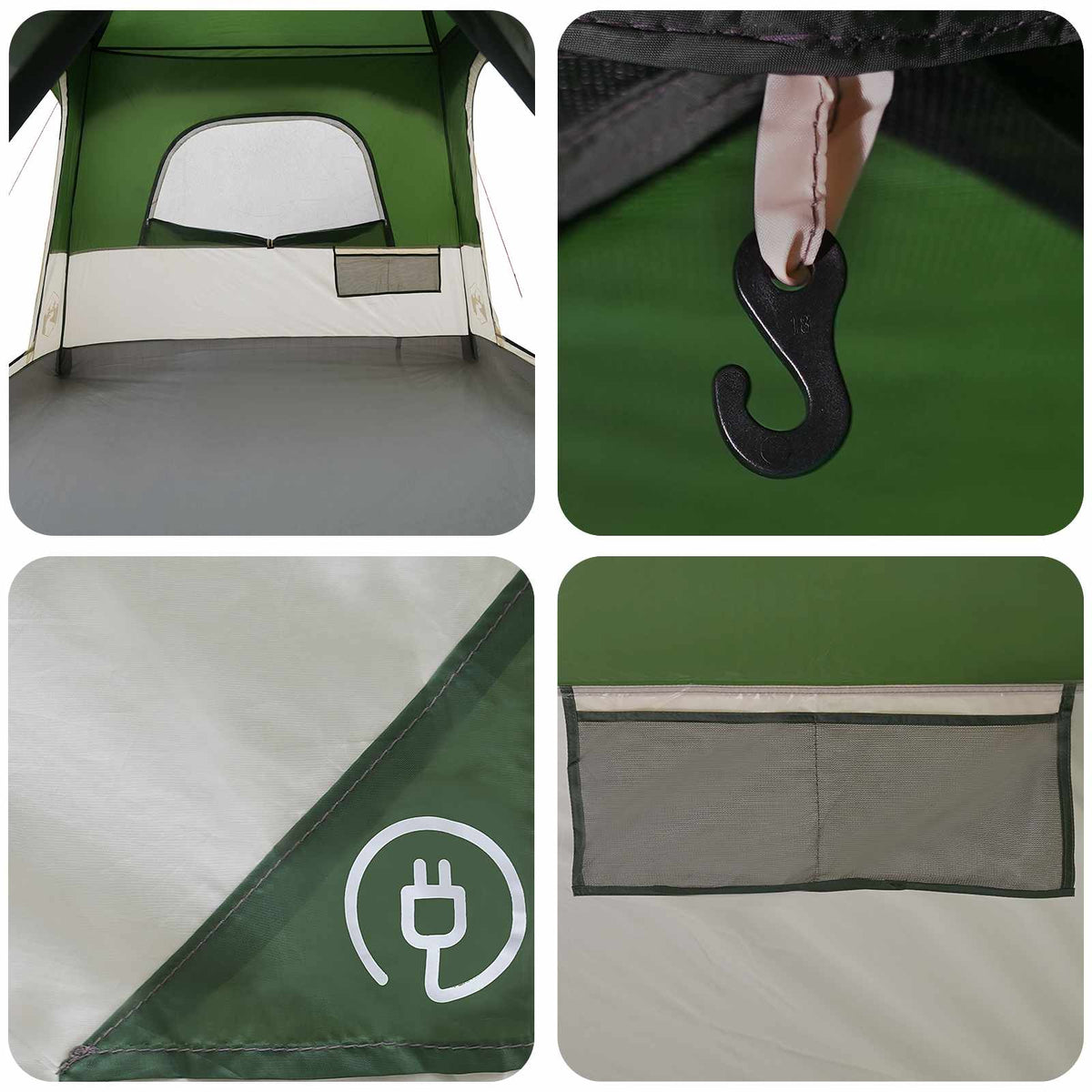 Obiteljski šator Zelena 500 x 400 x 230 cm Poliester i čelik