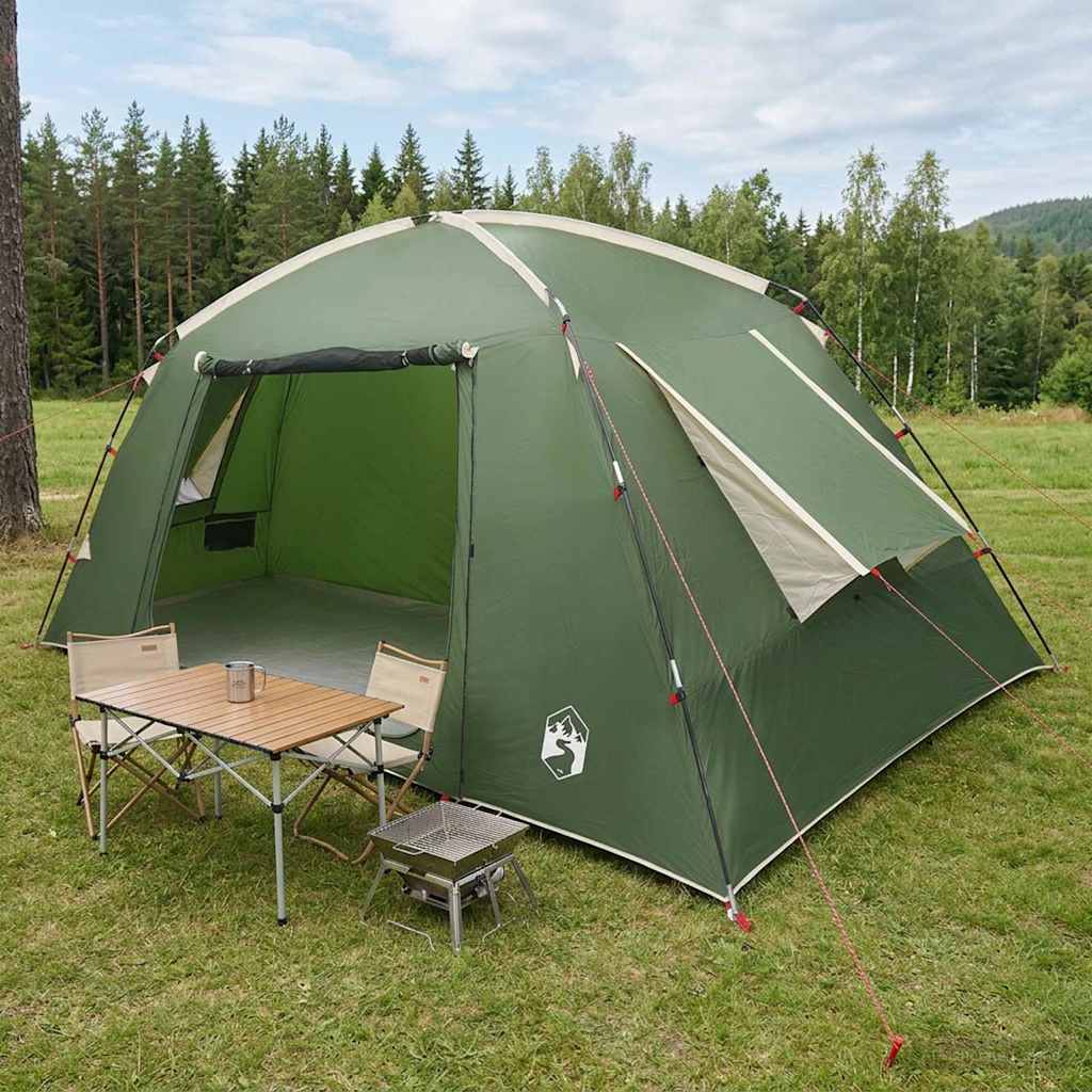 Kabinski šator s krovom Zelena 400 x 210 x 180 cm Poliester