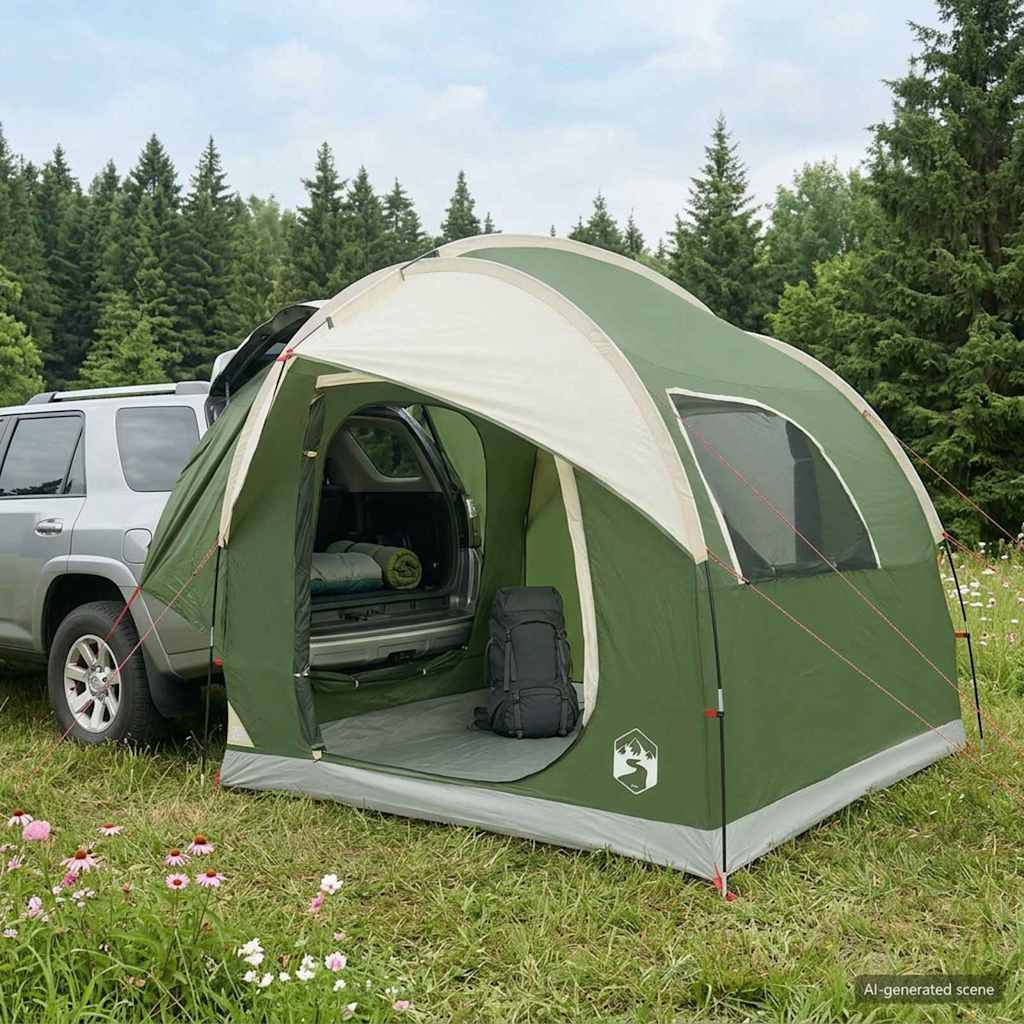 Šator za auto Zelena 239 x 210 x 210 cm Poliester i čelik