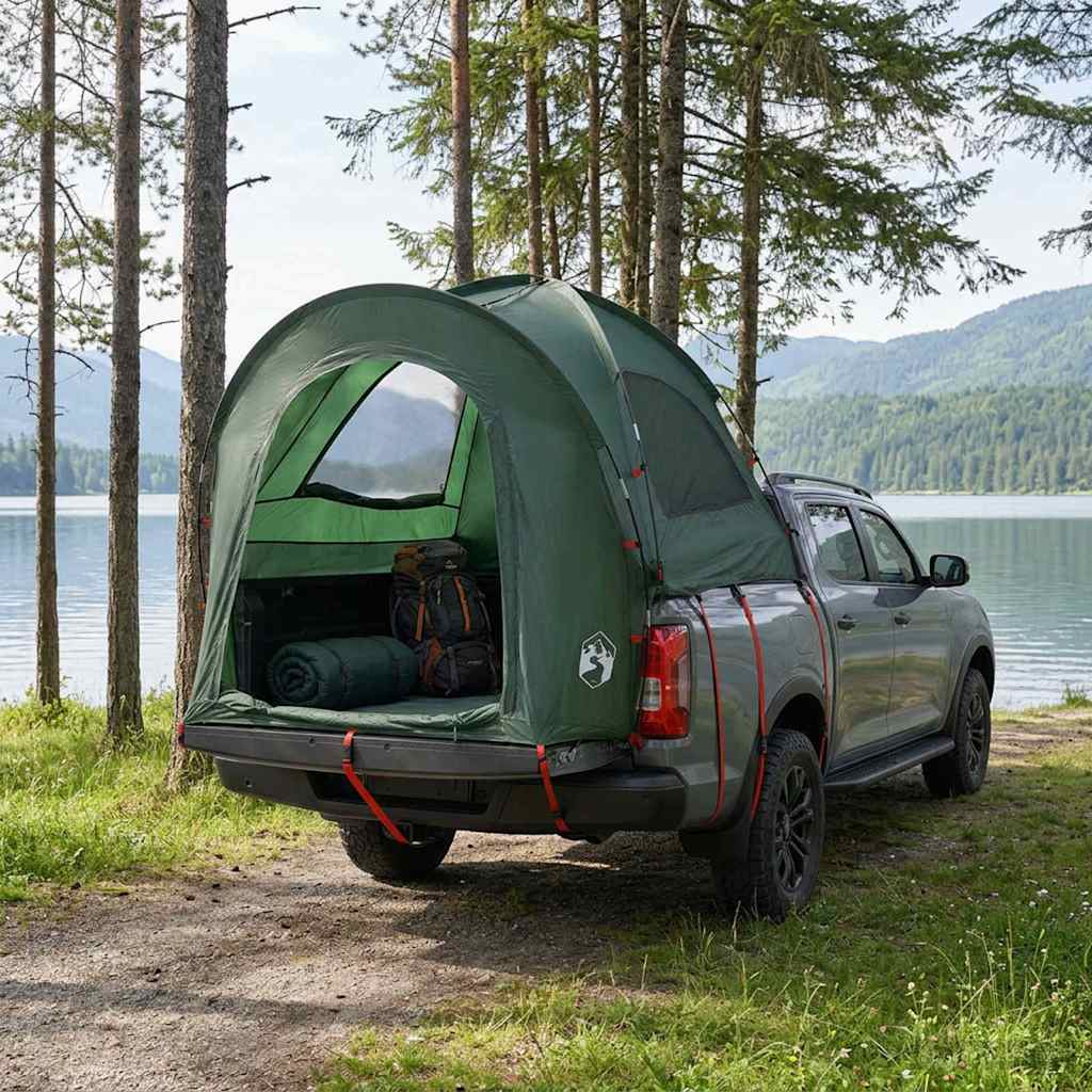 Šator za auto s krovom Maslinasto zelena 200 x 170 x 170 cm