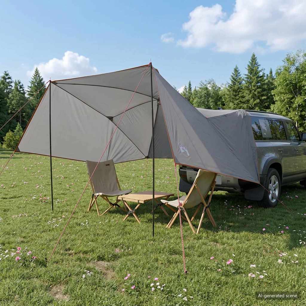 Šator za auto s krovom Siva i narančasta 308 x 215 x 220 cm