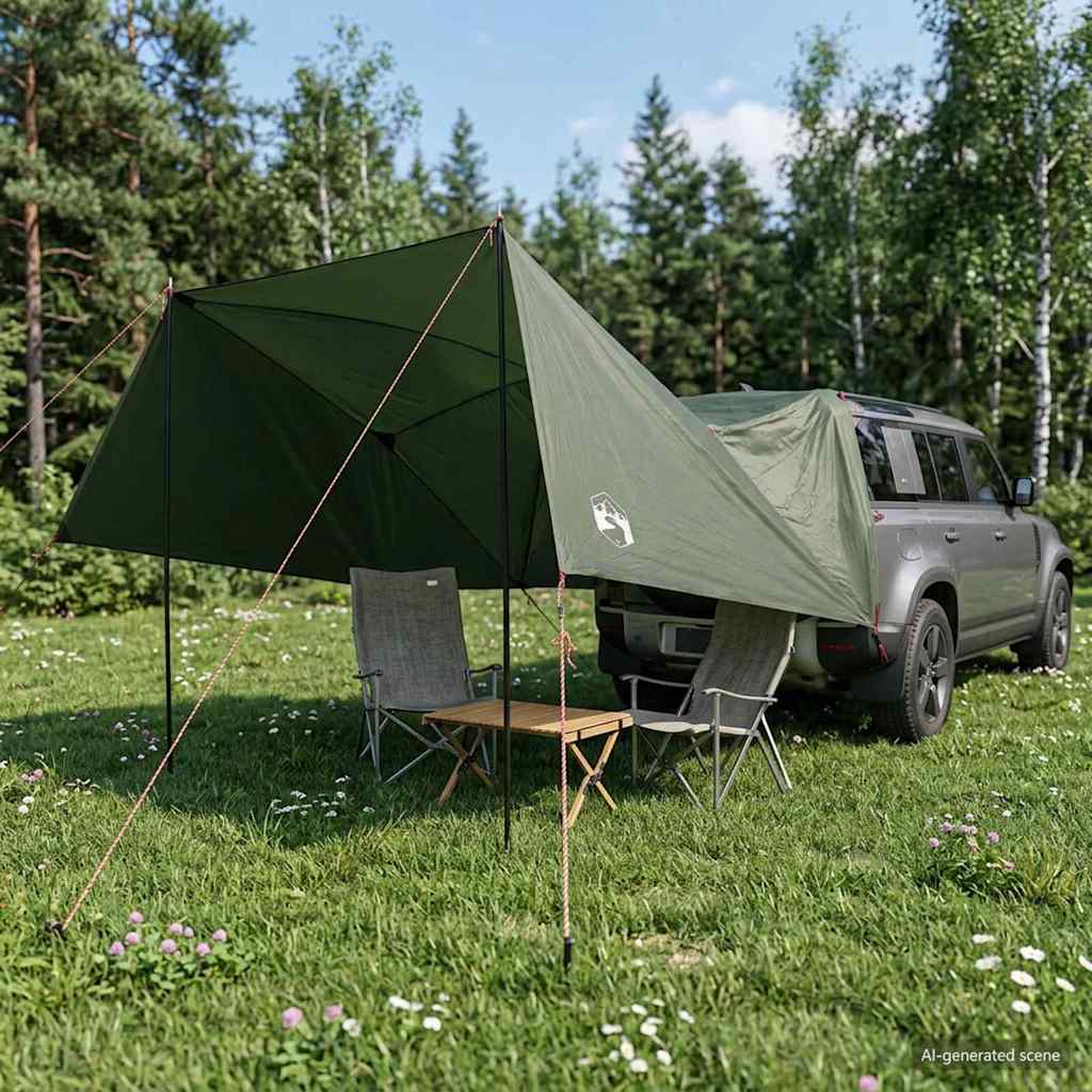 Šator za auto s krovom Maslinasto zelena 308 x 215 x 220 cm