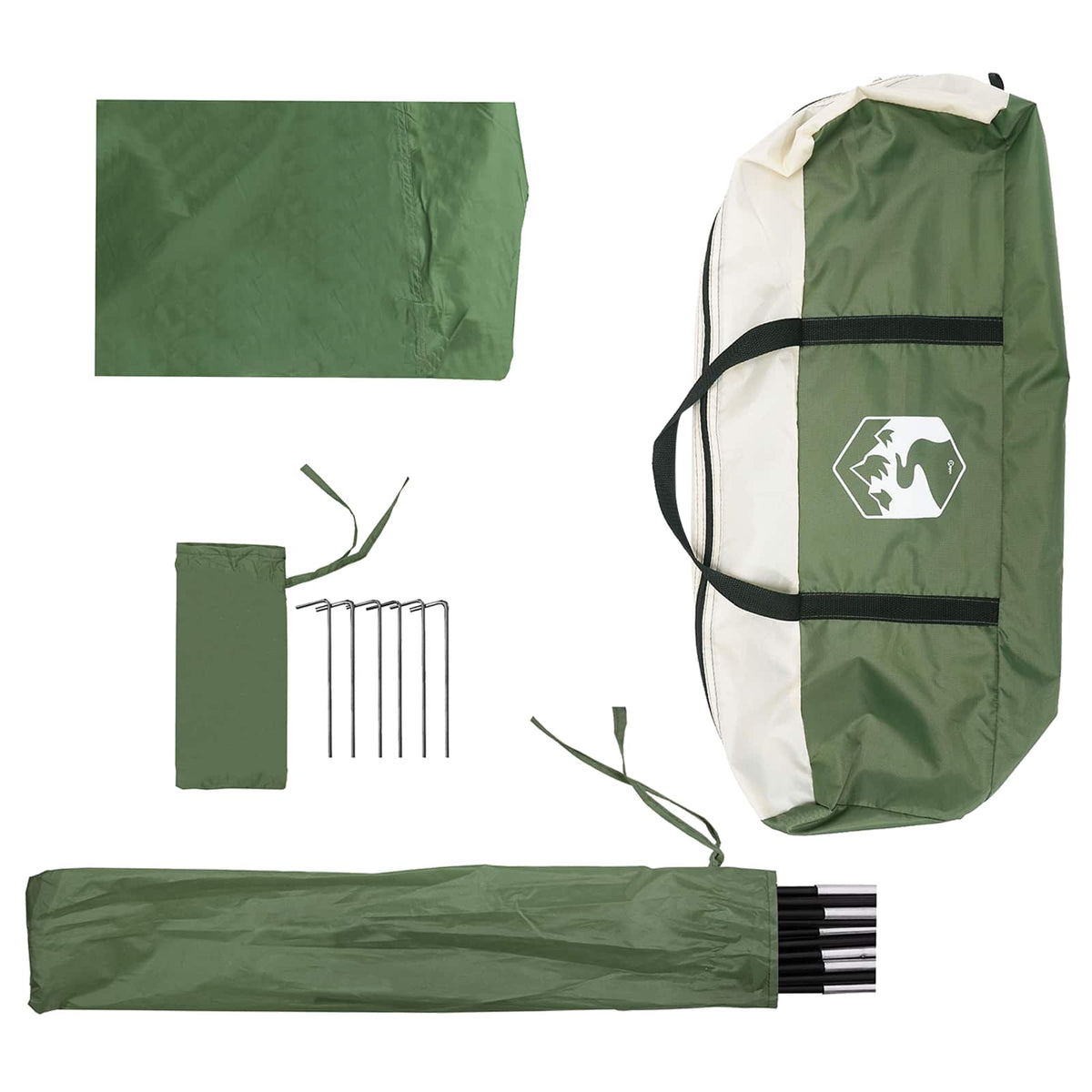 Šator za auto s krovom Zelena 350 x 250 cm Poliester i čelik