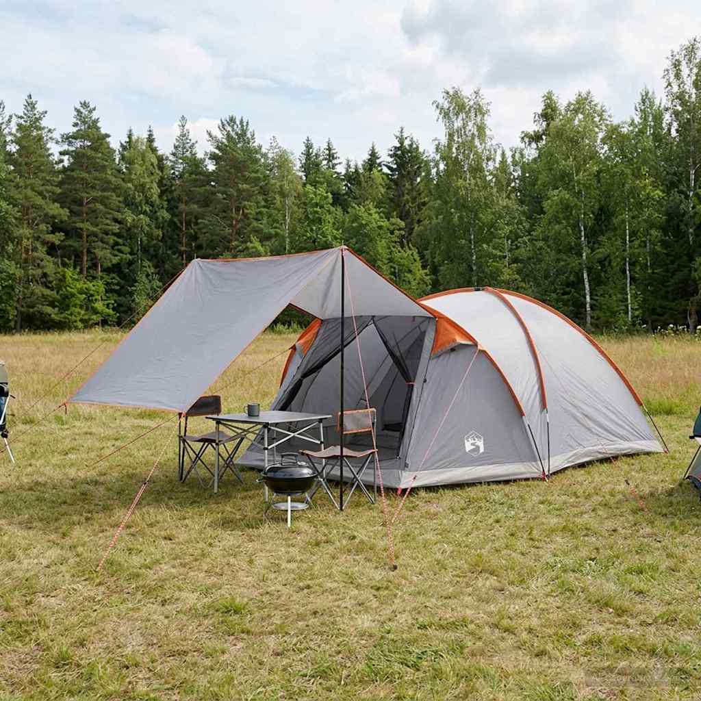 Kabinski šator Siva i narančasta 6 osoba Poliester i čelik