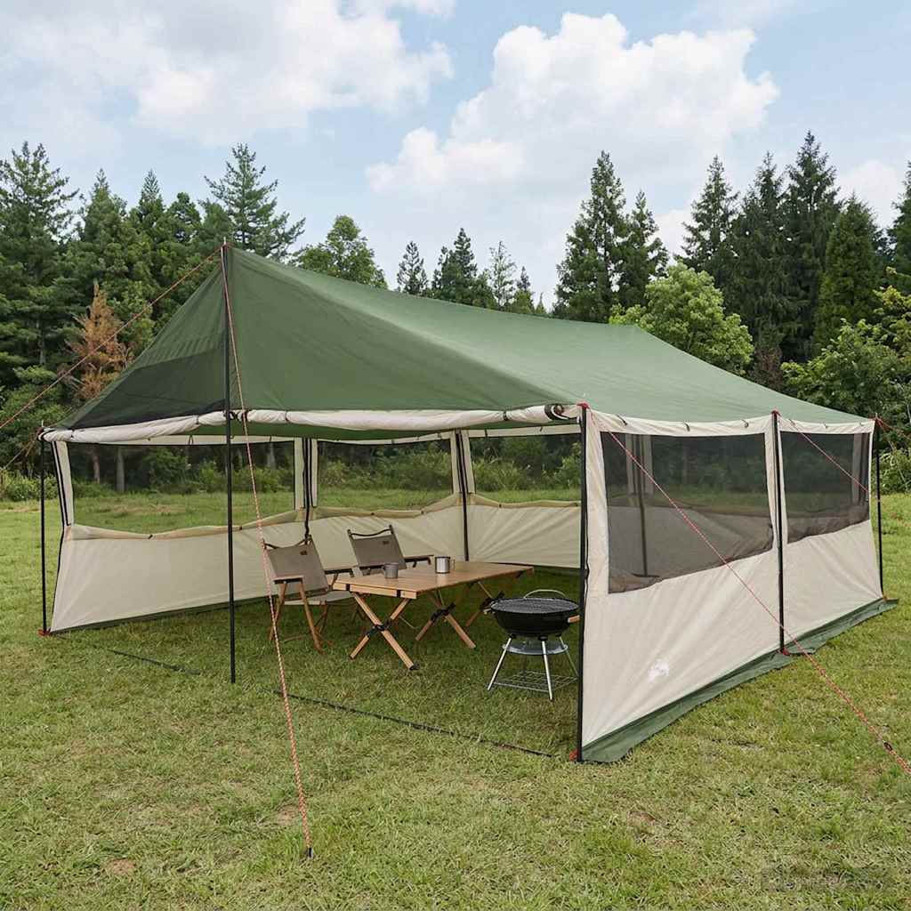 Obiteljski šator Zelena 600 x 400 x 268 cm Poliester i čelik