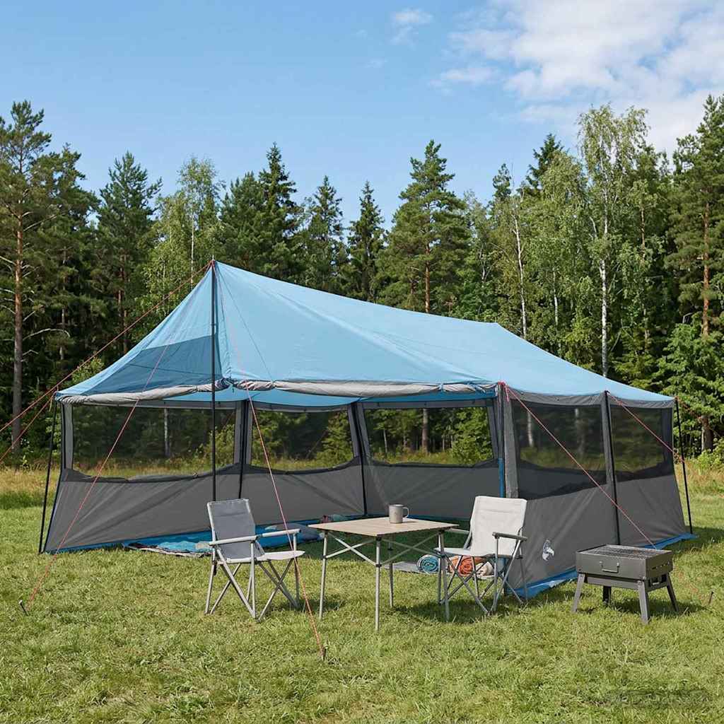 Obiteljski šator Plava 600 x 400 x 268 cm Poliester i čelik
