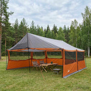 Obiteljski šator s krovom Siva i narančasta 600 x 400 x 268 cm